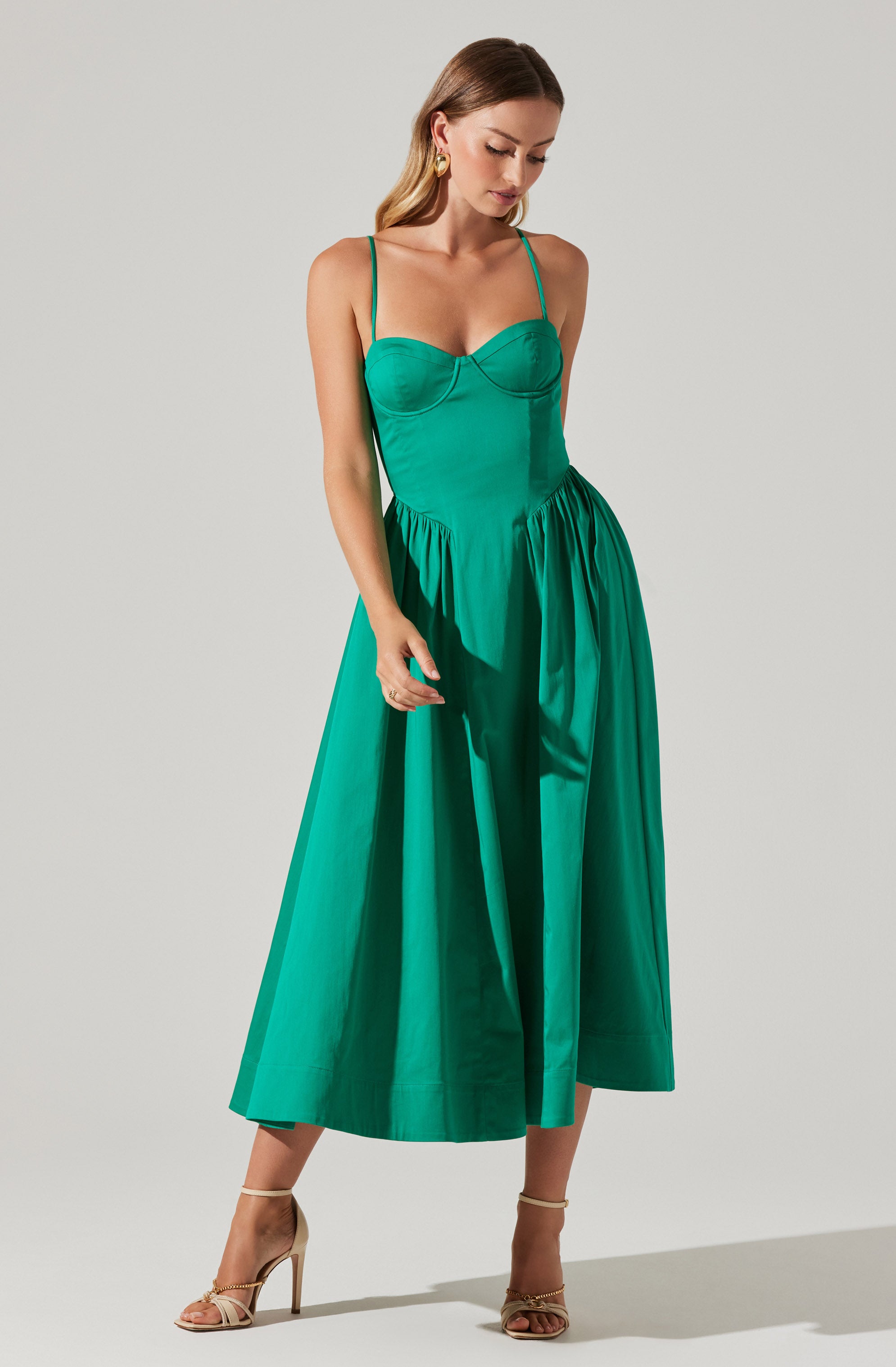 Bellamy Bustier Midi Dress for Women - Elegant Corset Style Summer Dress with Adjustable Straps | Perfect for Weddings, Parties & Date Nights