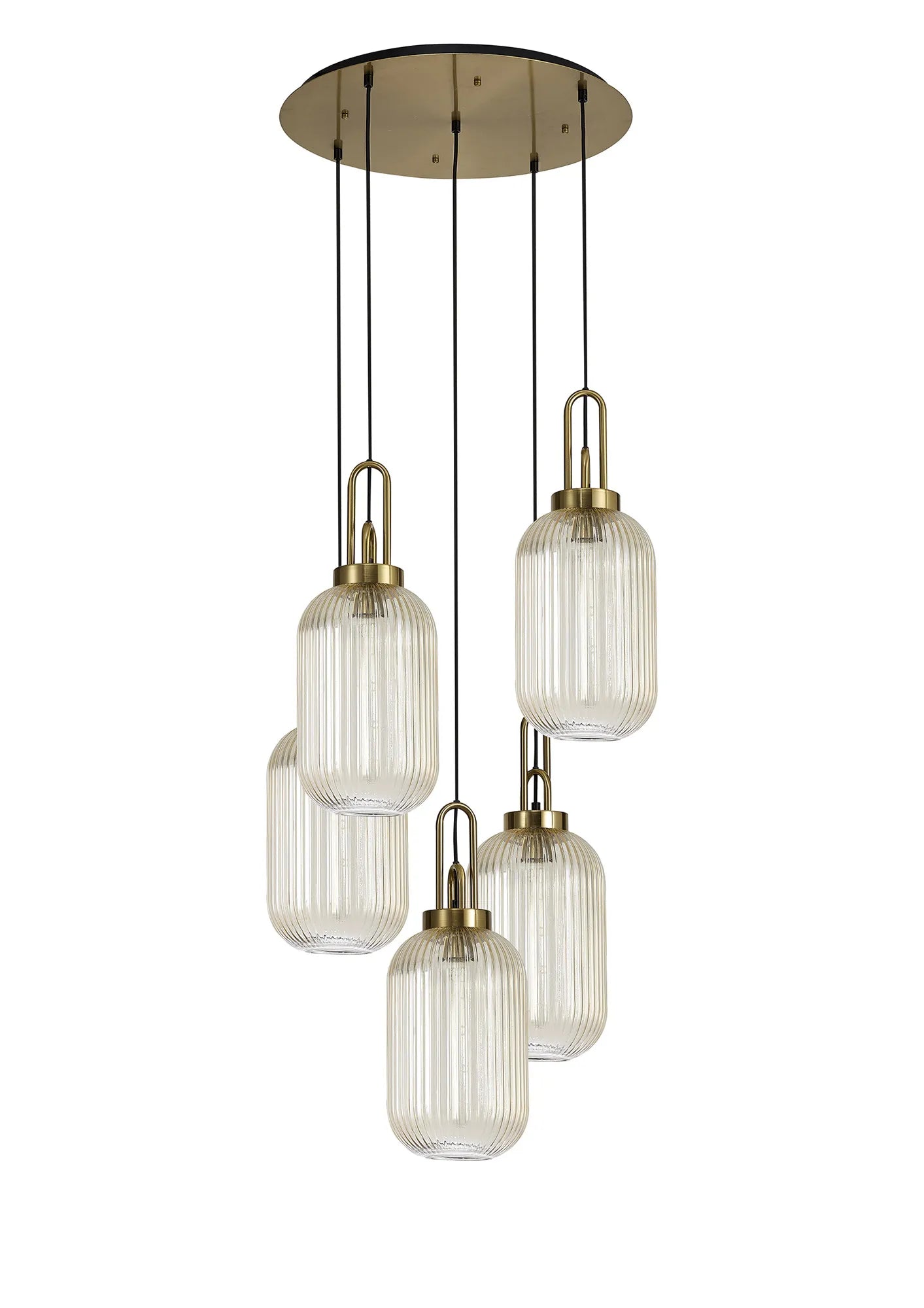 Stylish Cadiz 5-Light Cluster Pendant Light Fixture - Modern Ceiling Lighting for Dining Room, Kitchen & Living Room