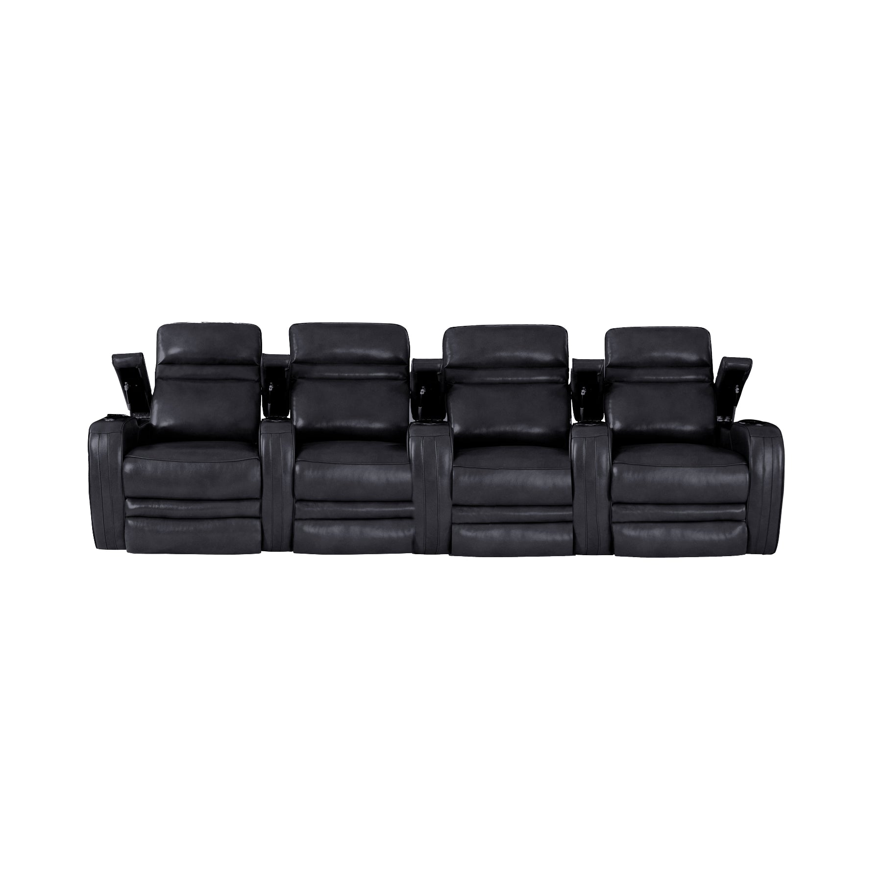 RowOne Cortes Premium Home Theater Seating - Recliner Sofa with Cup Holders & USB Charging for Ultimate Movie Nights & Entertainment Room Comfort