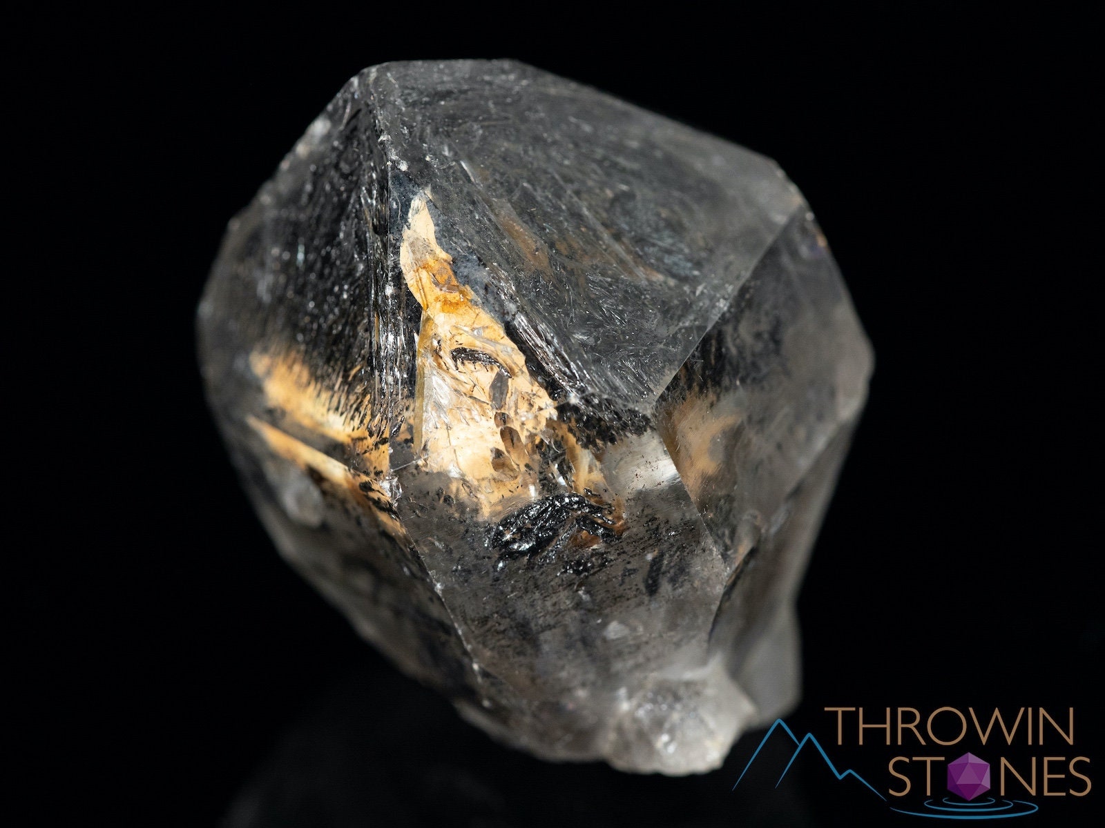 Natural Quartz Crystal with Carbon Inclusions - Unique Raw Stone Specimen for Home Decor, Healing & Collection | Perfect Housewarming Gift & Spiritual Decor (40088) | Ideal for Meditation Spaces, Office Desk & Crystal Healing Practices