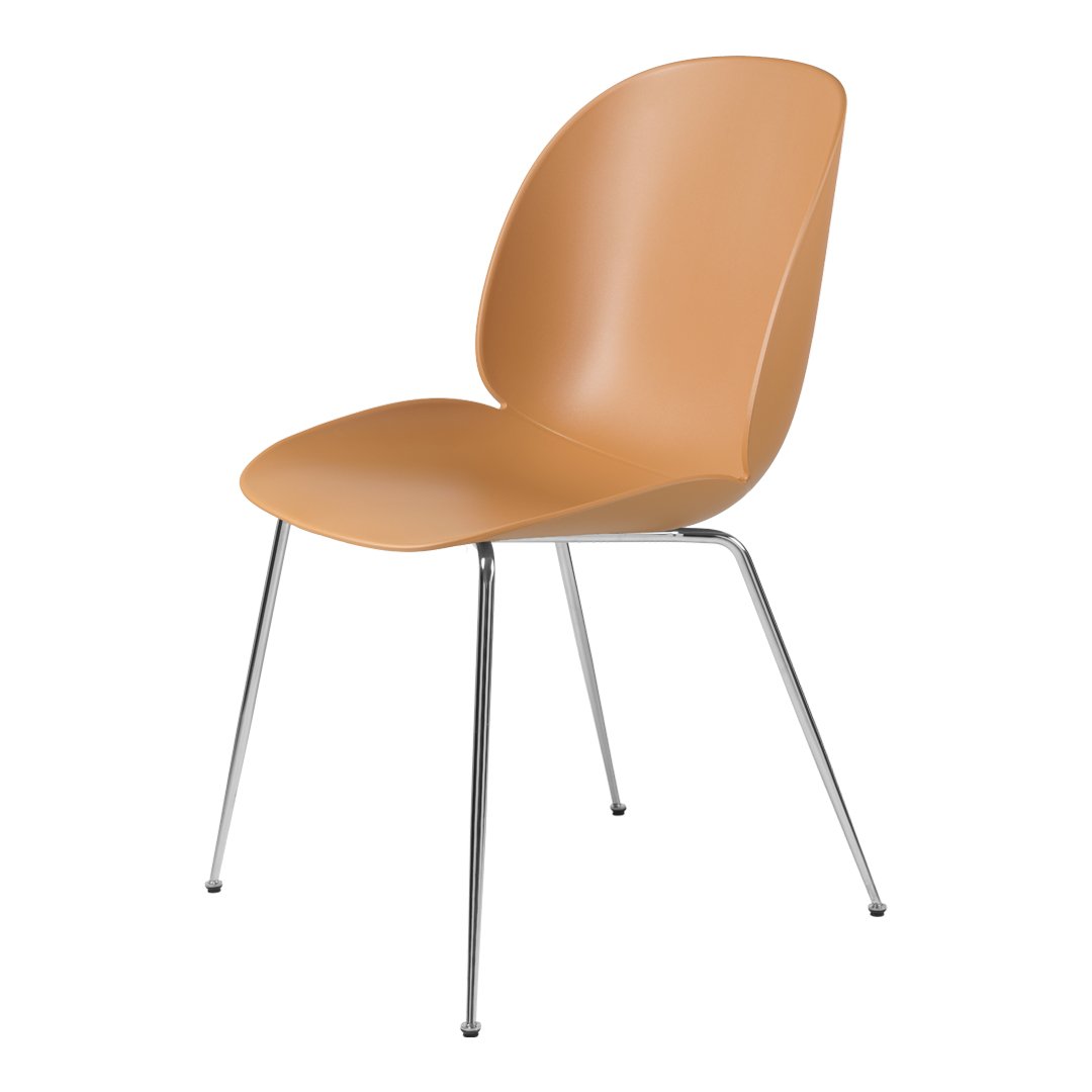 Modern Beetle Dining Chair with Conic Base - Unupholstered Wooden Seat - Perfect for Kitchen, Dining Room, and Small Spaces