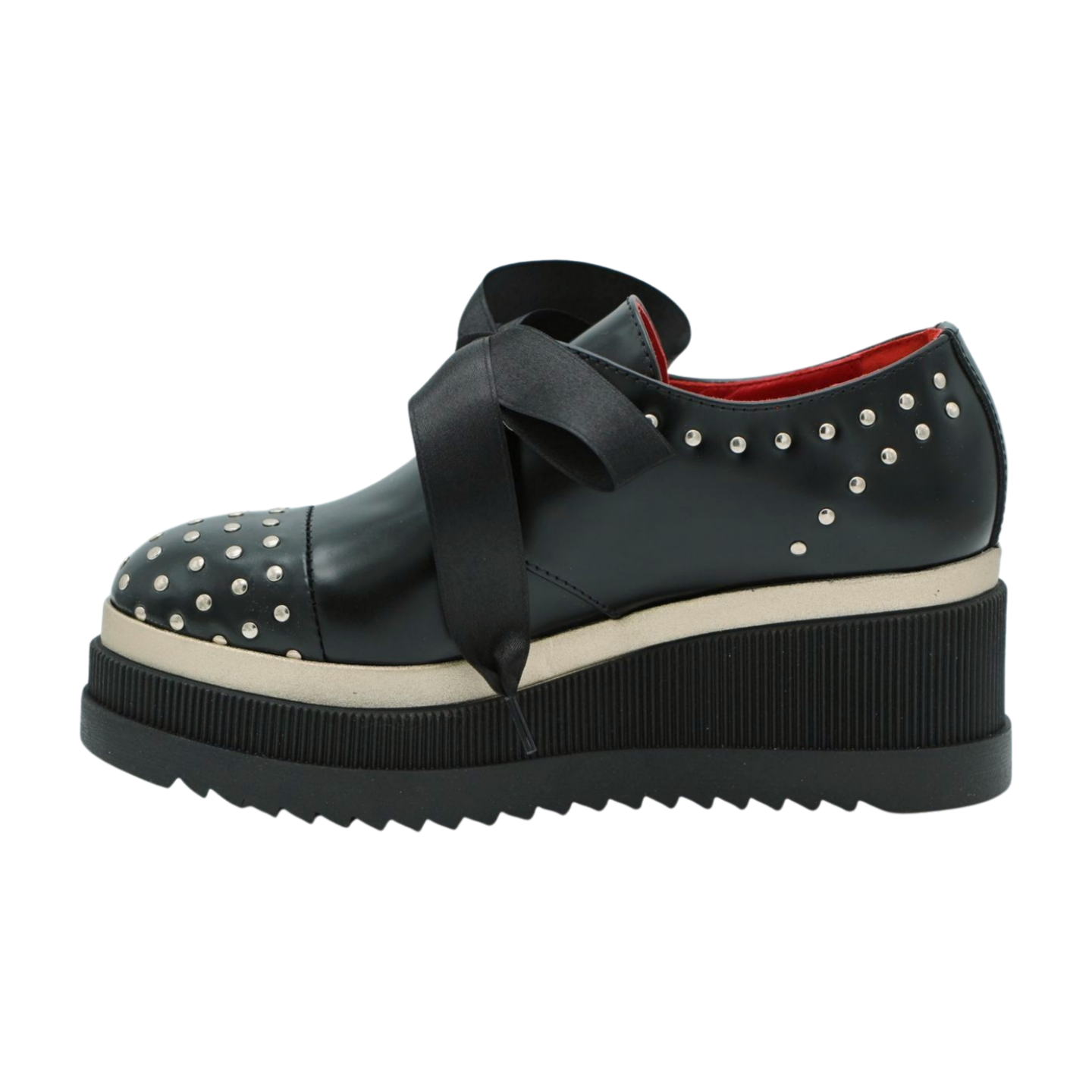 MARCO MOREO Black Leather Studded Platform Brogue G1990 - Stylish Punk Gothic Shoes for Men & Women | Perfect for Parties, Concerts & Alternative Fashion