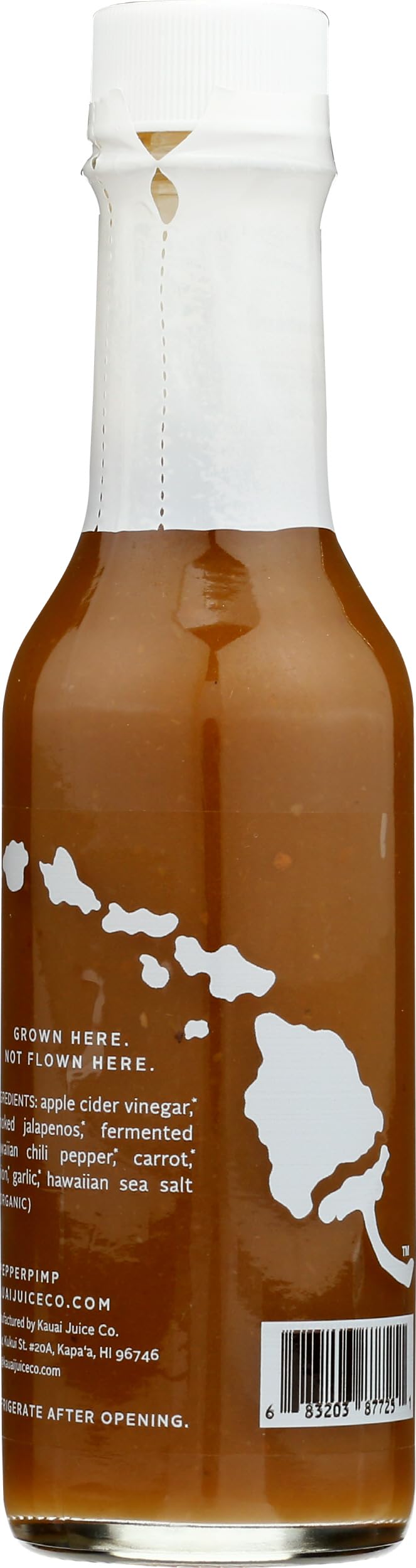 KAUAI JUICE CO Fermented Kiawe Smoked Hot Sauce - 5 Fl Oz Bottle | Hawaiian-Inspired Spicy Condiment for Tacos, BBQ & Grilling | Gluten-Free & Vegan