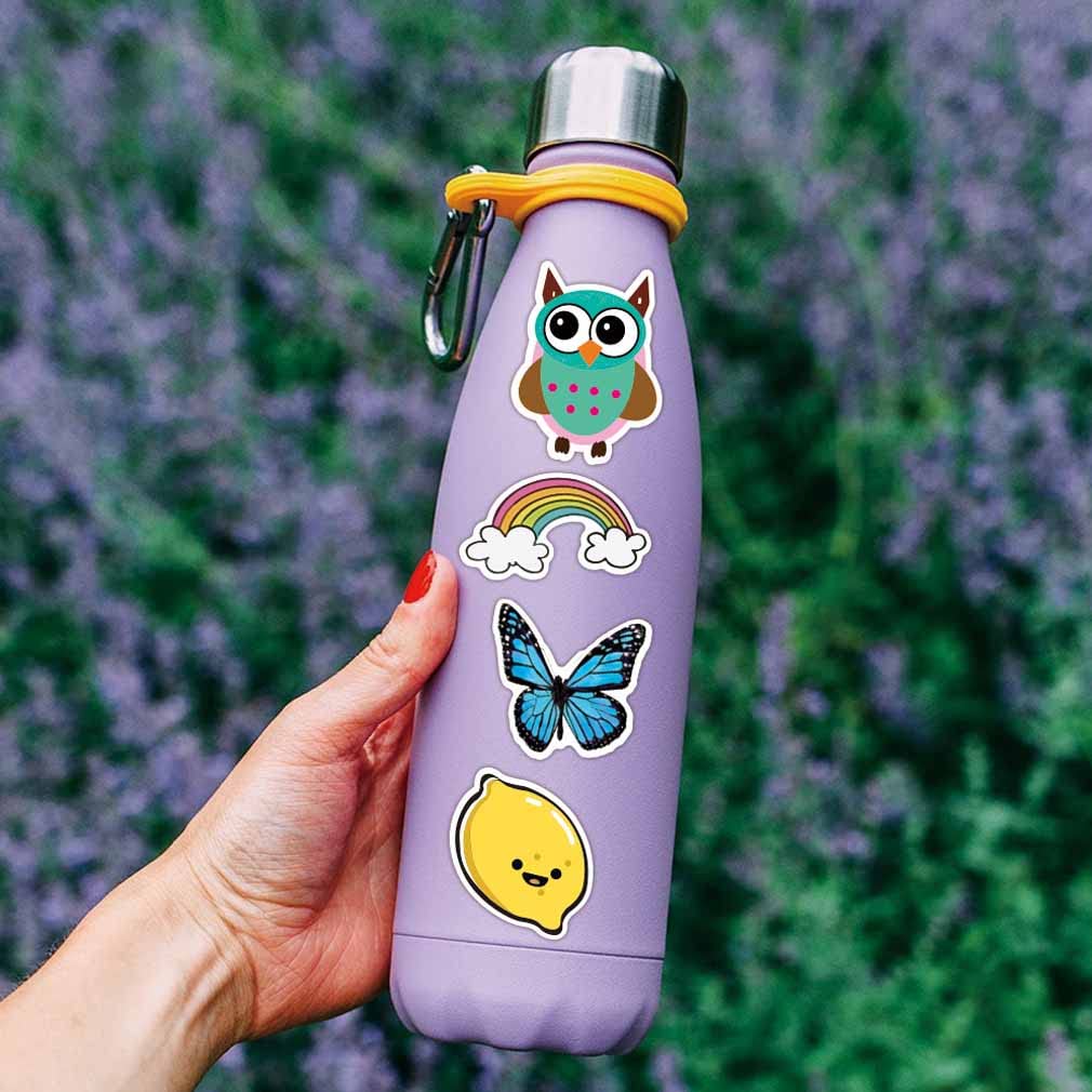 100pcs Waterproof Vinyl Stickers for Hydro Flask, Laptop, Skateboard & Luggage - Cute Aesthetic Decals for Adults, Teens, Kids - Perfect for VSCO Girls, DIY Crafts & Personalizing Water Bottles, Tech Devices & Travel Gear