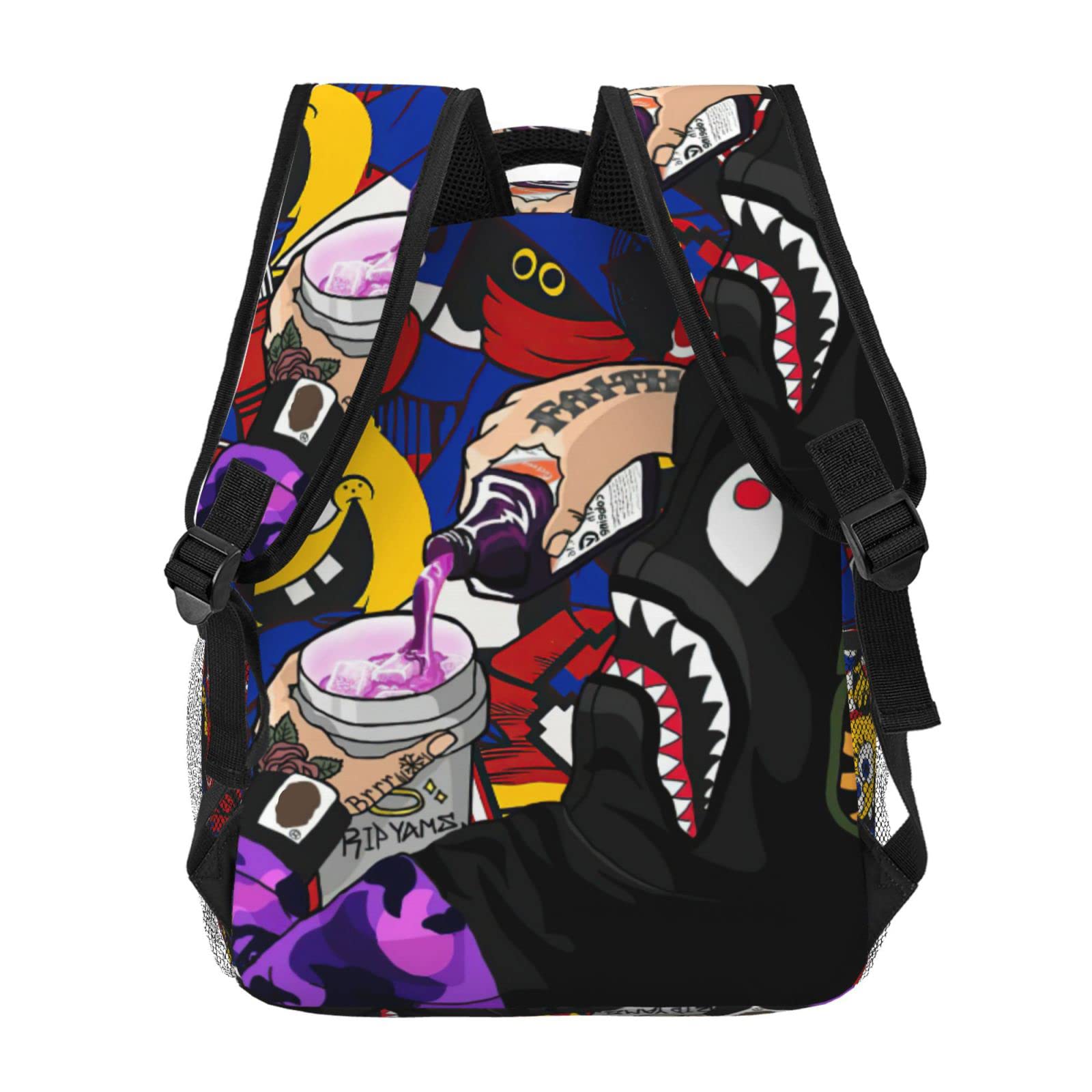 Shark Teeth Camo Backpack - Large Capacity Travel Laptop Backpack for School, Work & Outdoor | Durable Daypack for Men, Women, Boys & Girls | Perfect for College, Hiking & Daily Commute