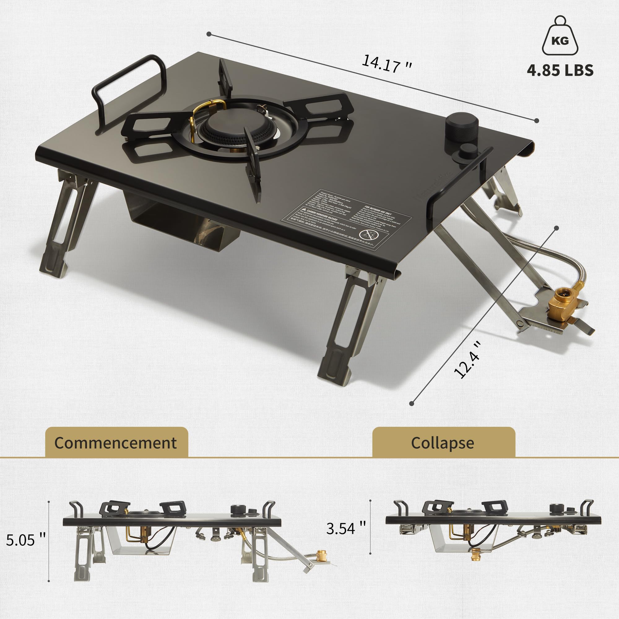 Naturehike Portable Folding Isobutane Camping Stove for IGT Table - Compact Gas Burner with Carry Bag - Perfect for Outdoor Cooking, Car Camping, Tailgating & Backpacking Adventures