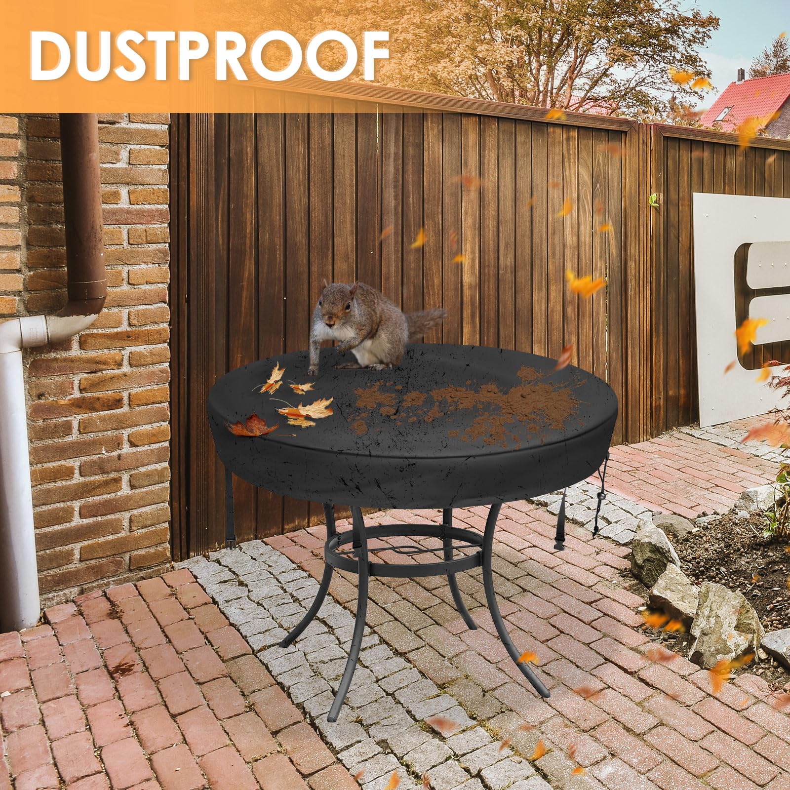 Waterproof & UV-Resistant Outdoor Table Cover for Round Patio Tables 40-42 Inch - All-Weather Protection for Garden, Deck & Backyard Dining