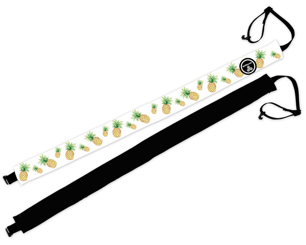 RAVEbandz Adjustable Elastic Headbands for Women - Non-Slip Velvet Lined 1 Inch Wide Hair Bands - Fashion Accessories & Workout Headbands (Exclusive Pineapples White) - Perfect for Yoga, Running, Gym, Work and Everyday Style