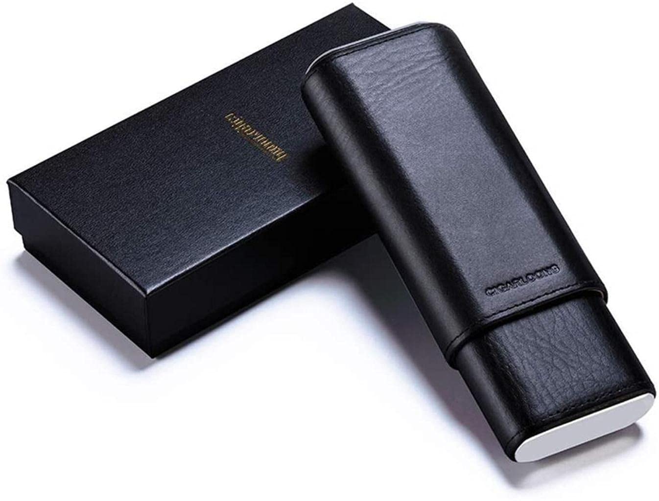Premium Leather Travel Humidor Cigar Case - Portable Cigar Box with Cigar Bag, Perfect for Outdoor Adventures, Business Trips & Gifting