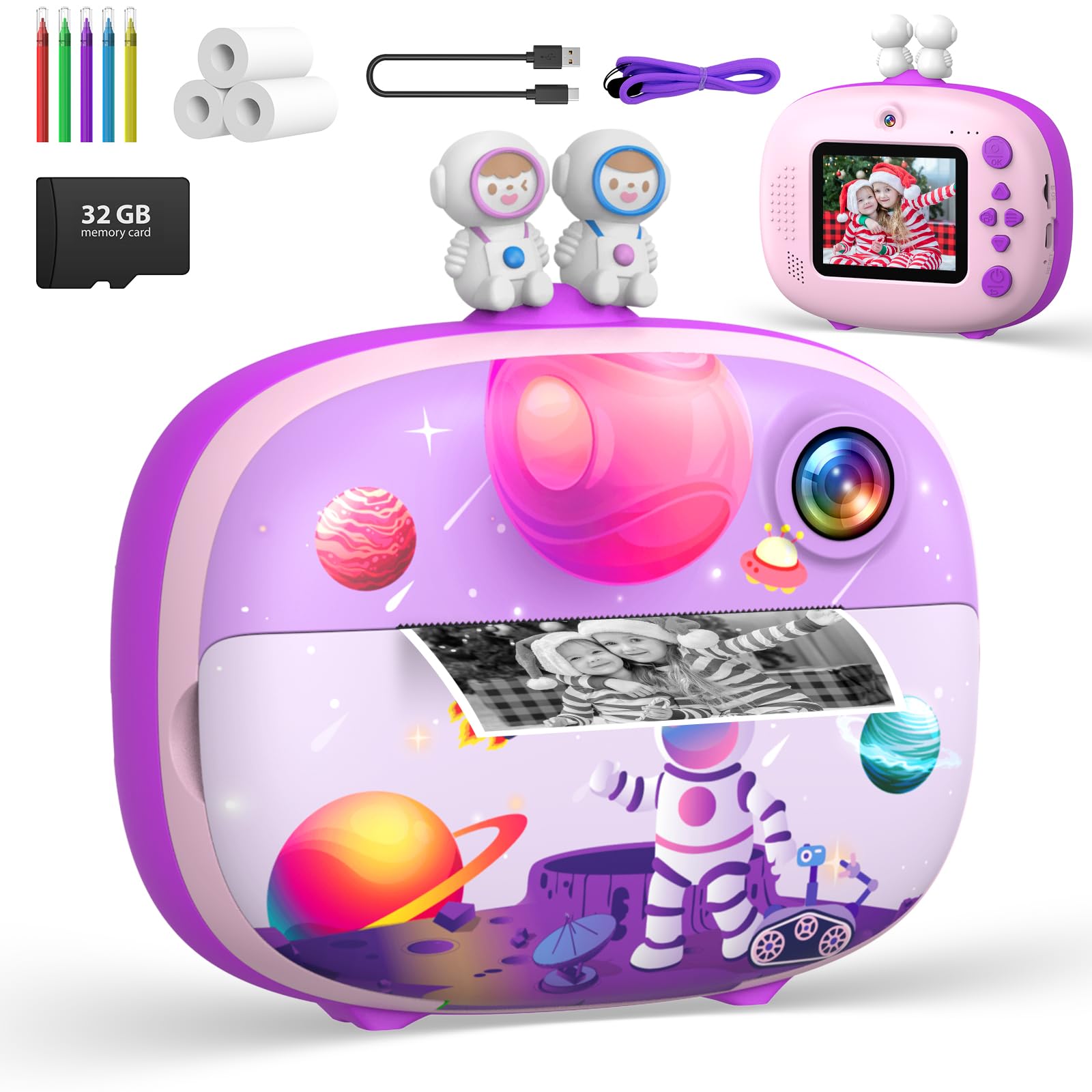 Kids Instant Print Camera with 2.4