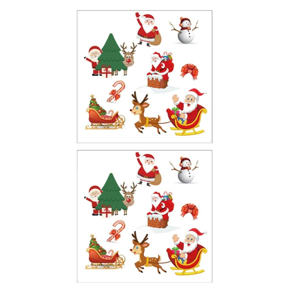 ARTIBETTER 2 Pack Christmas Iron-On Patches - Santa Claus, Snowman & Elk Heat Transfer Appliques for DIY Clothing, Dresses & Bags | Festive Holiday Decorations for Kids & Adults