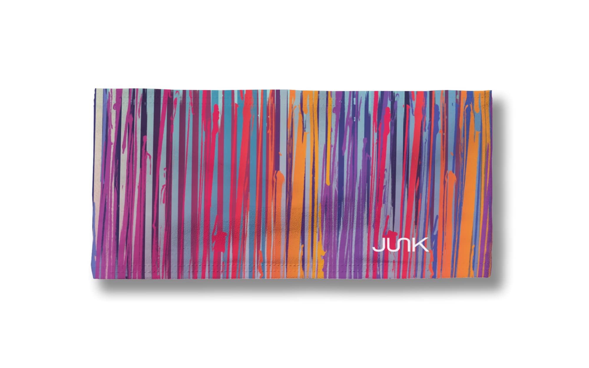 JUNK Brands Black Rock Rave Big Bang Lite Headband - Blue & Pink Adjustable Sweatband for Women & Men - One Size Fits All - Perfect for Workouts, Running, Yoga & Sports Activities