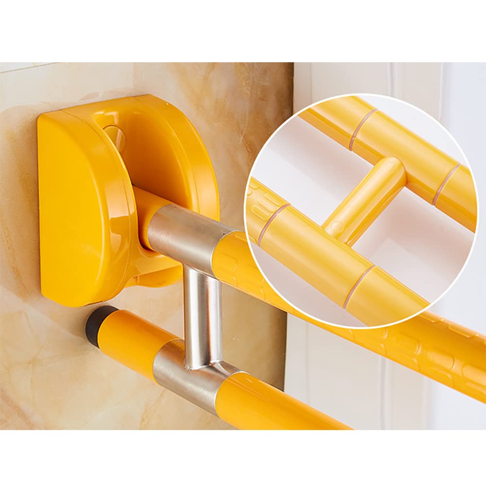 Anti-Slip Shower Grab Bar - 58.5CM Adjustable Bathroom Safety Handle with Luminous Strip (90° Angle) - Ideal for Elderly, Disabled & Mobility Assistance in Showers, Toilets & Wet Areas