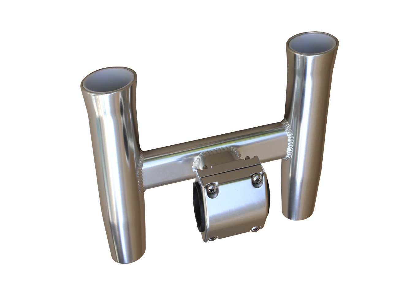 BroCraft Aluminum Clamp-On Twin Fishing Rod Holder - Heavy Duty Boat T-Top Rod Mount for Saltwater & Freshwater Fishing | Perfect for Offshore, Inshore & Kayak Anglers