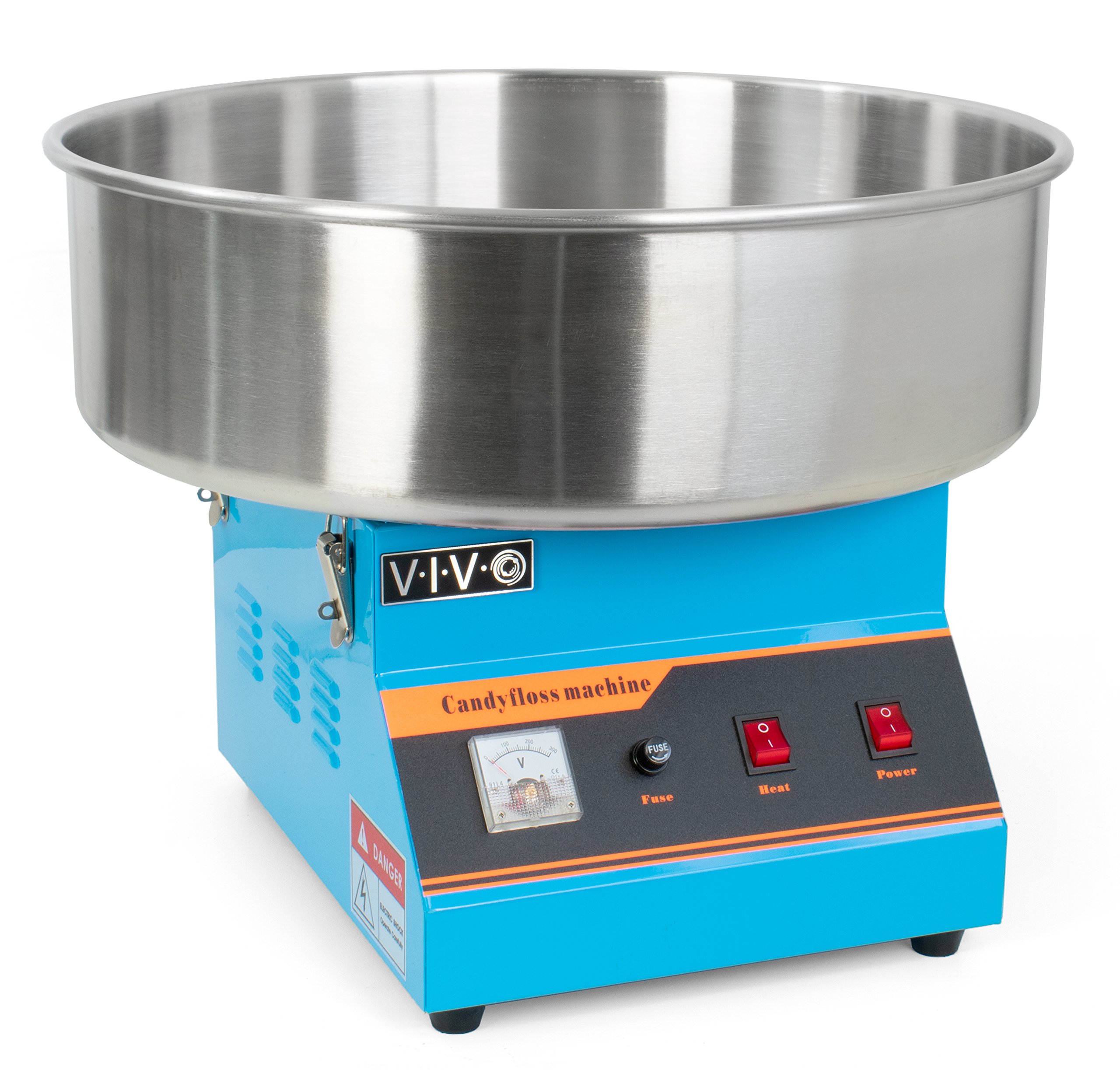 VIVO Blue Electric Commercial Cotton Candy Machine - Candy Floss Maker for Parties, Events & Concessions (Model CANDY-V001B) | Perfect for Carnival, Fair, Birthday & Wedding Treats