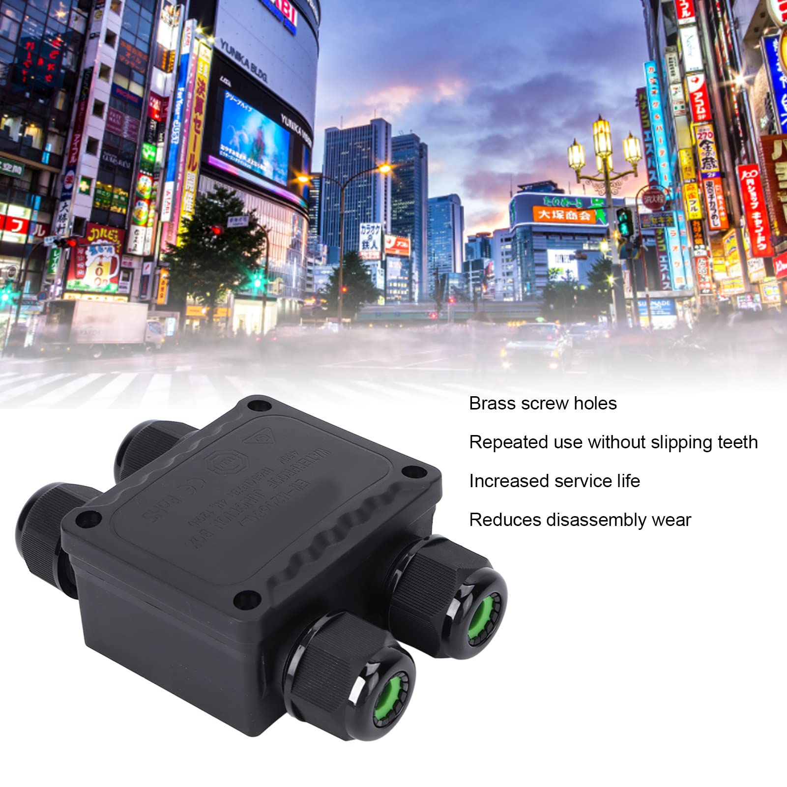 Waterproof Electrical Junction Box - 4 Way Outdoor IP68 Rated, PA66 Silicone Material, Corrosion Resistant for Street Lights, Garden Lights & Buried Lights | Durable Weatherproof Enclosure for Outdoor Lighting & Electrical Connections