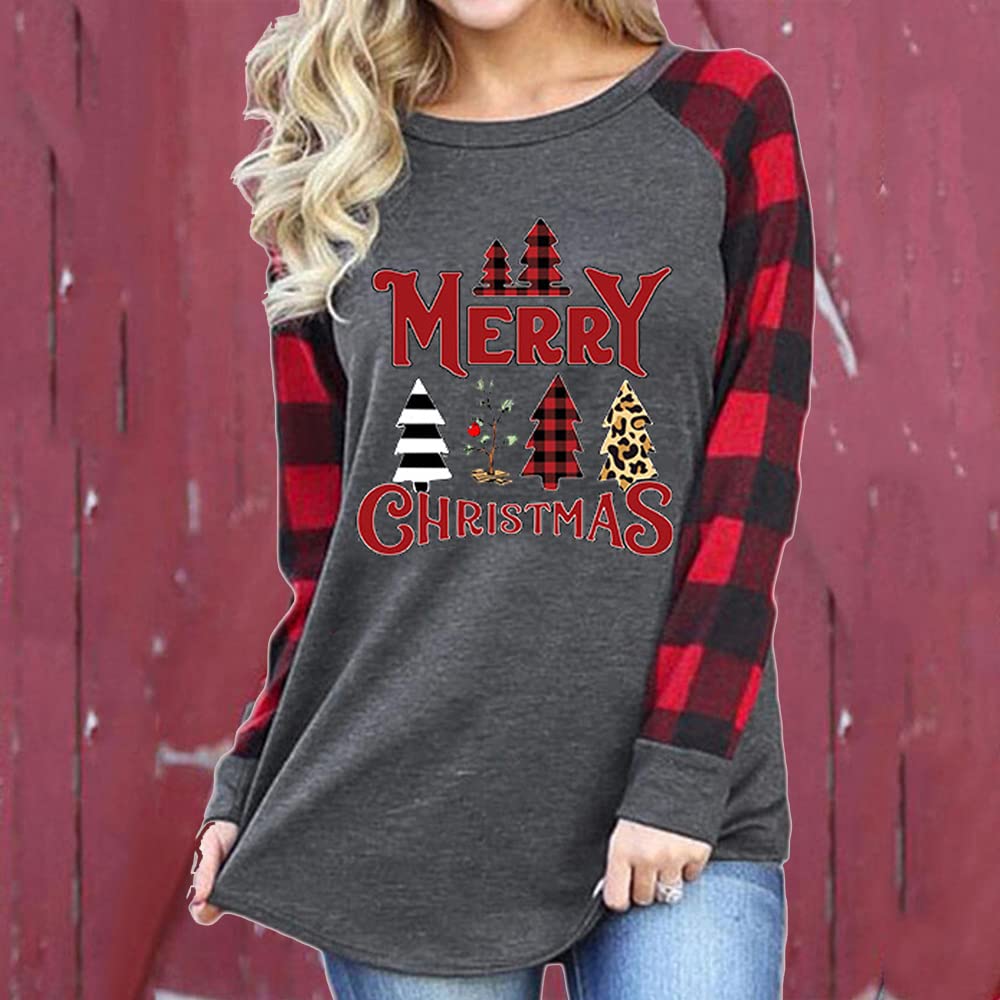 Women's Christmas Movie Watching Long Sleeve Raglan T-Shirt with Snowman & Plaid Design - Cozy Holiday Outfit for Family Gatherings & Winter Celebrations