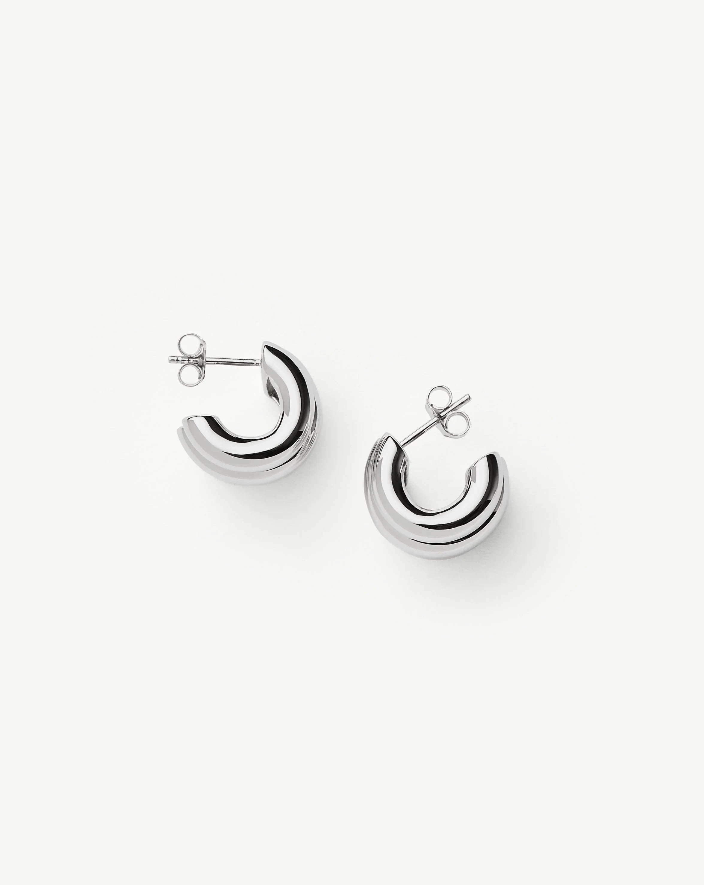 Chubby Triple Small Hoop Earrings for Women - Silver Plated Dainty Jewelry - Perfect for Everyday Wear, Date Night & Gifts