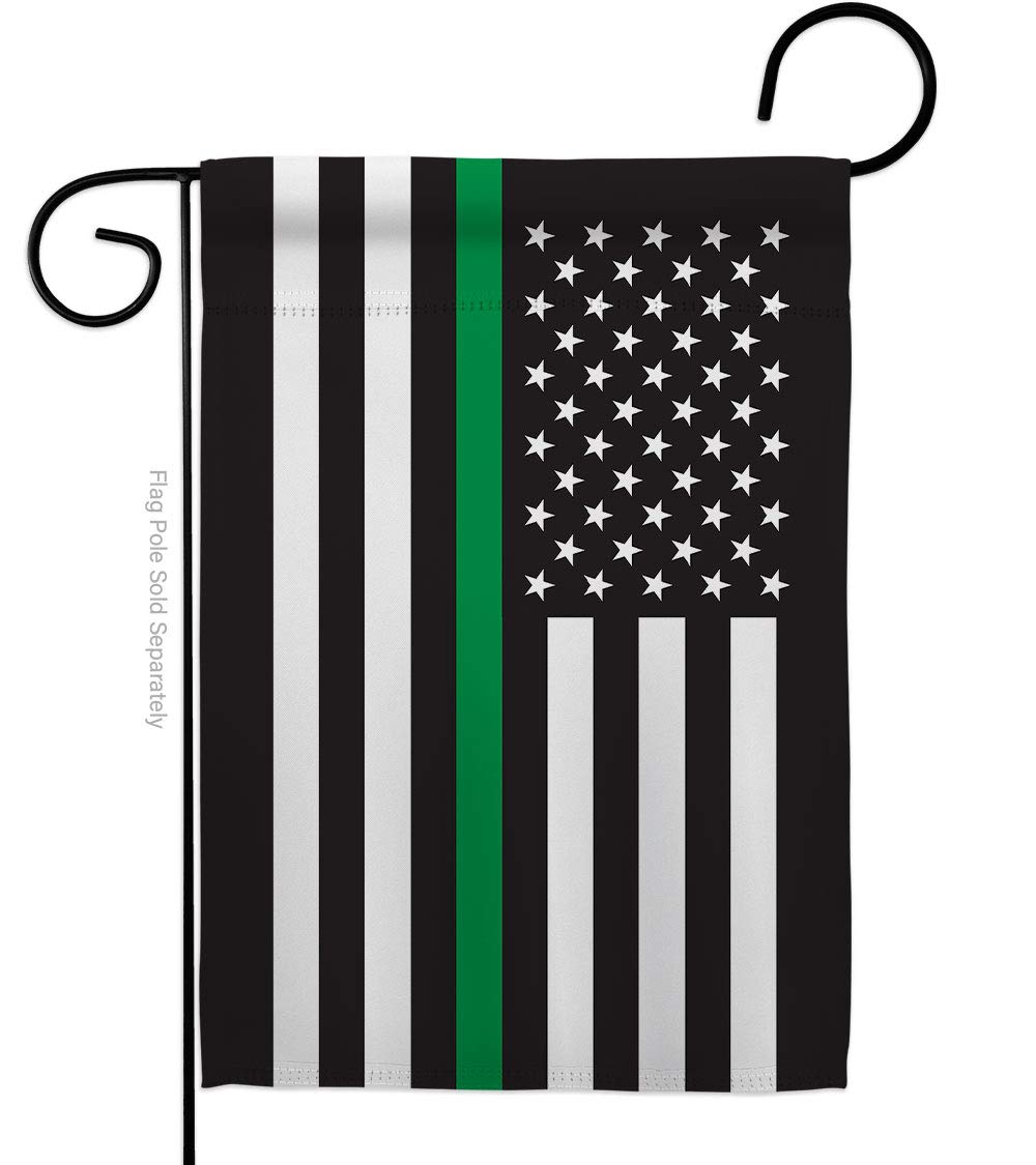 Americana Home & Garden G142921-BO 13x18.5 Inch Thin Green Line Military Garden Flag - Double Sided Armed Forces Decorative Banner for Yard, House & Patriotic Displays - Perfect for Memorial Day, Veterans Day & Military Appreciation Gifts