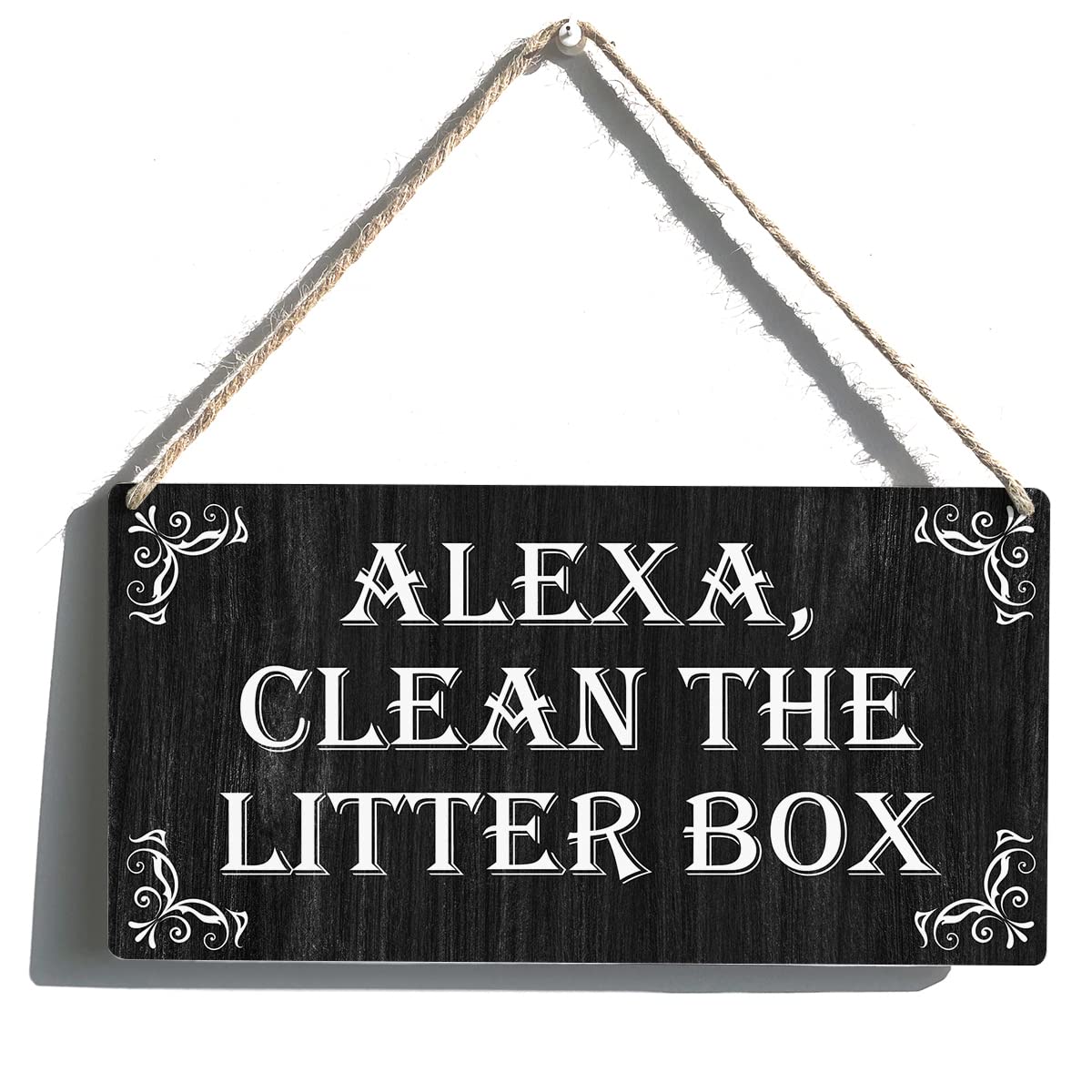 Rustic Wooden Cat Sign Plaque - Farmhouse Wall Decor for Pet Lovers, 12x6 Inch Hanging Home Art (Perfect for Living Room, Bedroom & Kitty Corner)