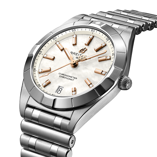 Breitling Chronomat Ladies Watch - Stainless Steel & Diamond Bezel - Luxury Women's Wristwatch for Business, Parties & Special Occasions