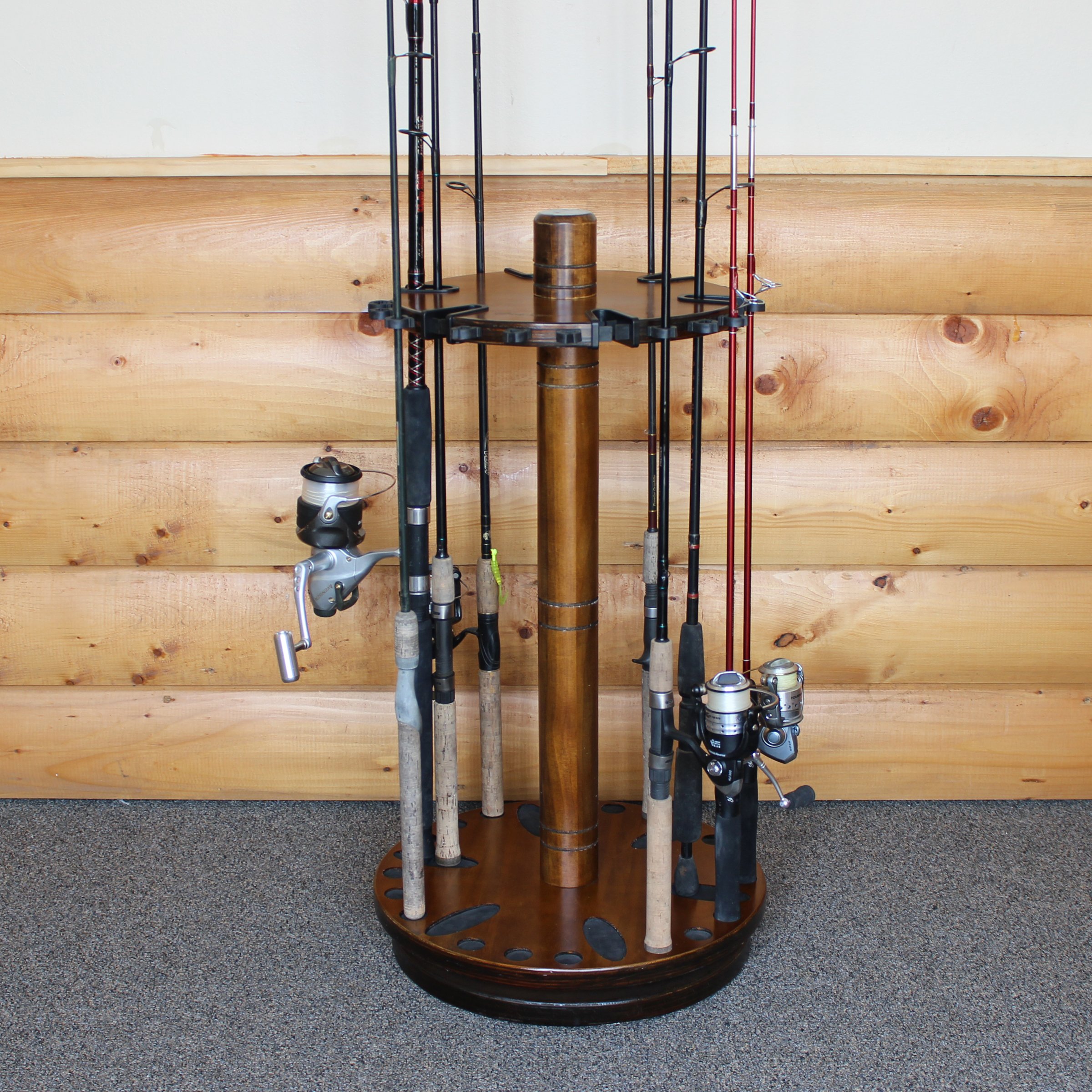 360° Spinning Fishing Rod Holder for Garage & Boat Storage - Organize Reels, Gear, Tackle Box & Accessories - Perfect for Anglers & Fishing Enthusiasts