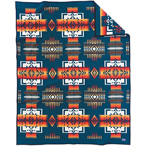 PENDLETON Aegean Chief Joseph Wool Blanket for Twin Bed - Premium 100% Wool Throw Blanket for Sofa, Bed, Camping & Outdoor Use - Warm & Cozy Winter Blanket Gift