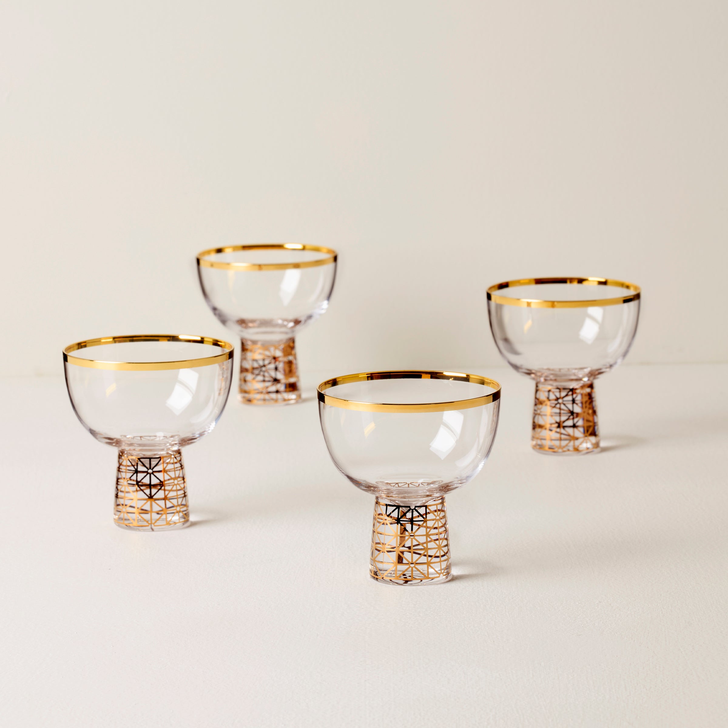 Premium Tuscany Classics Gold Frost Coupe Glasses Set of 4 - Elegant Stemware for Champagne, Cocktails & Wine - Perfect for Weddings, Parties & Fine Dining