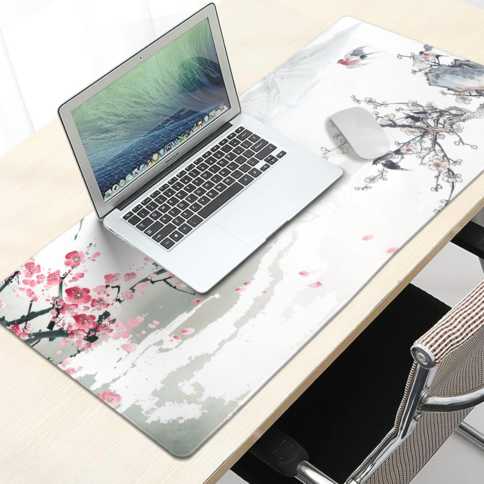 Cherry Blossom Gaming Mouse Pad - Large Non-Slip Desk Mat for PC, Office & Home Use