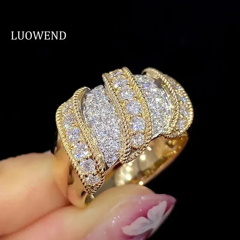 18K White & Yellow Gold Vintage Style Diamond Engagement Ring for Women - 1.13 Carat Real Natural Diamond Wedding Ring, Anniversary Gift, Party Jewelry (Perfect for Proposals, Weddings, Date Nights & Special Occasions)