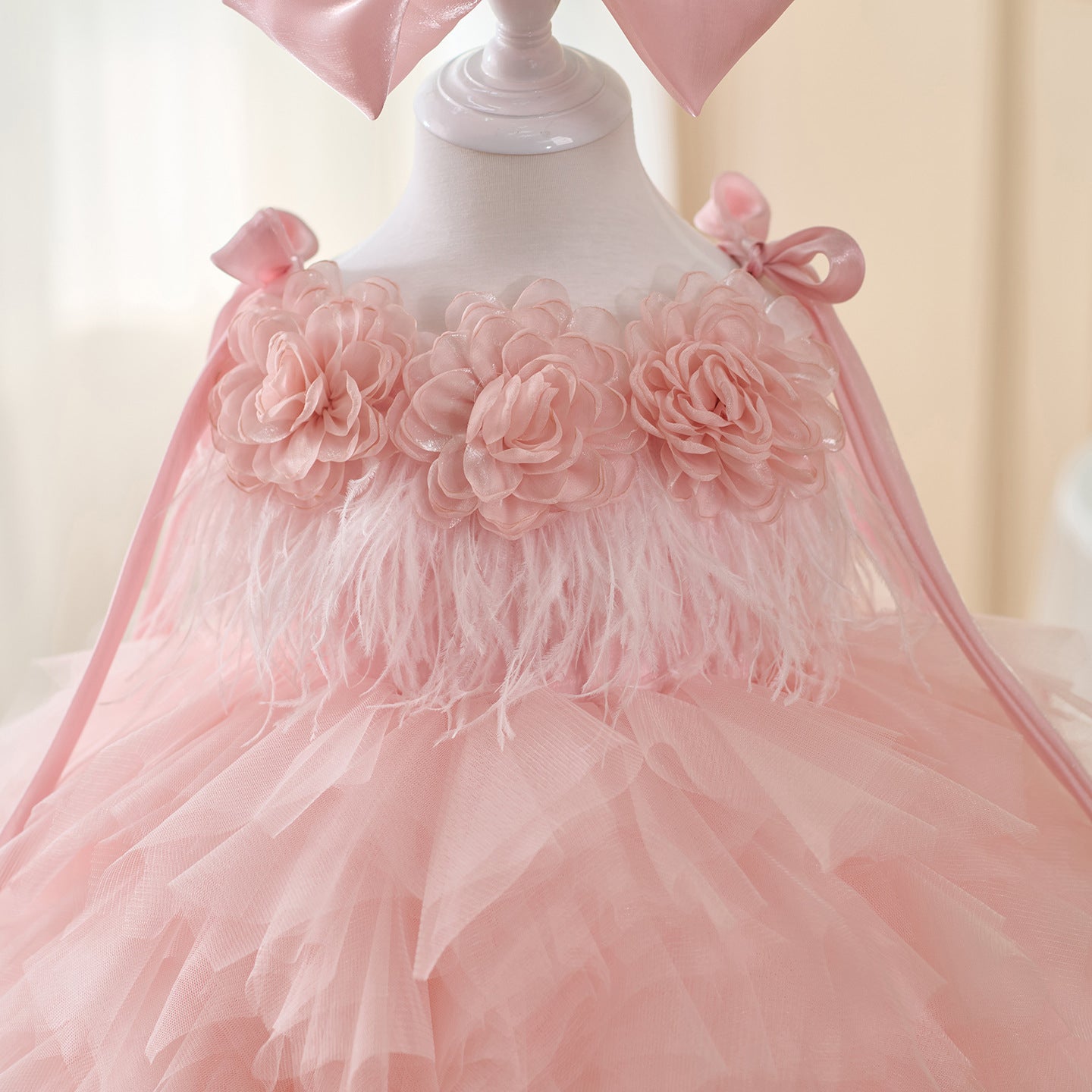 Baby Girl Baptism Princess Dress - Elegant White Christening Gown for Infant Girls - Perfect for Baptism, First Communion & Special Occasions