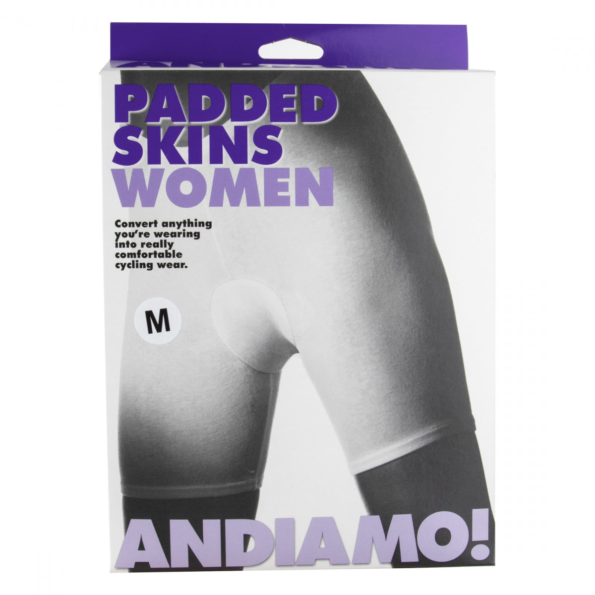 Andiamo Padded Skins Short Liner for Women - Medium Size, Black - Perfect for Yoga, Running & Workout Comfort