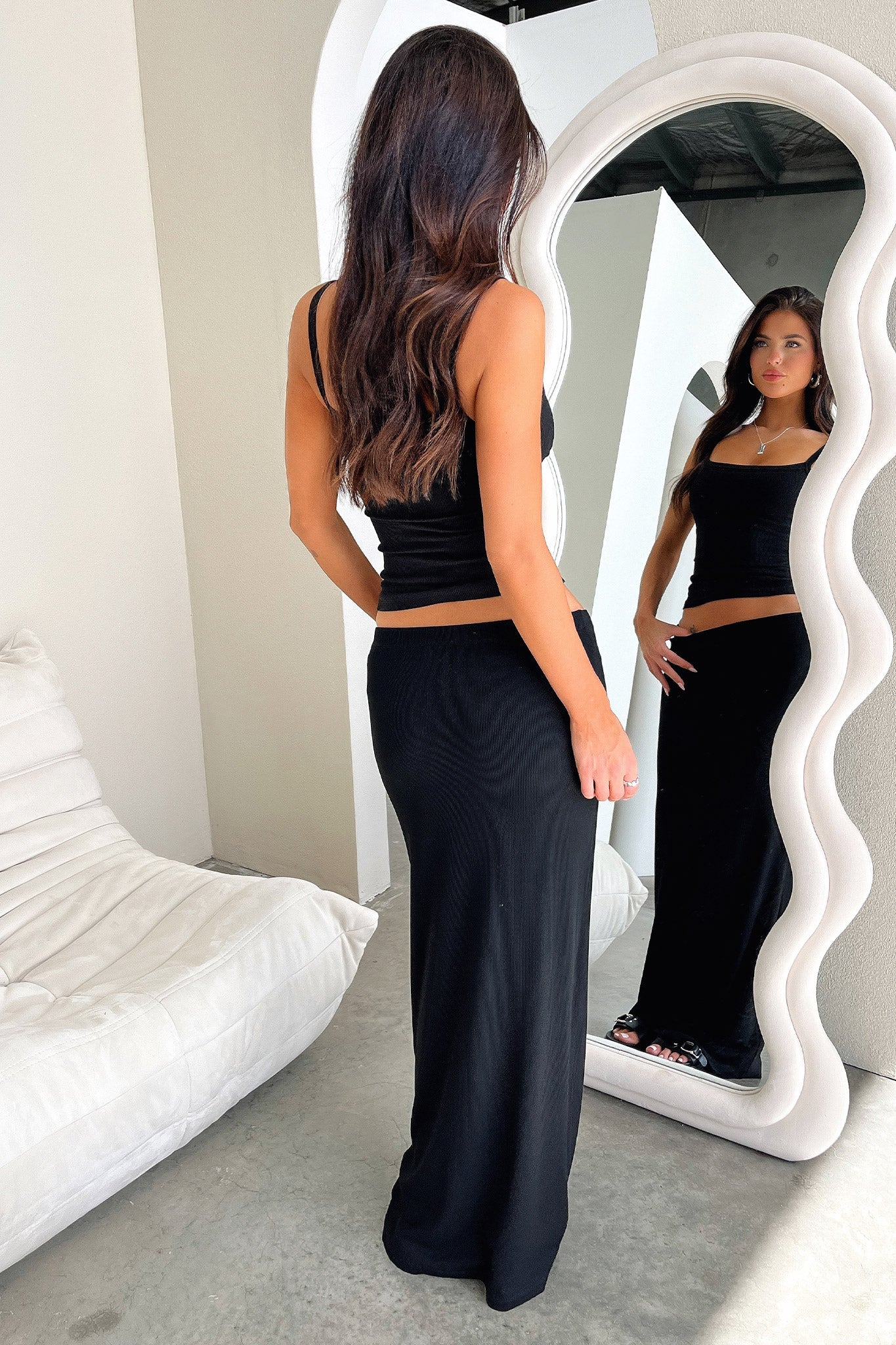 Fern Maxi Skirt for Women - Flowy Black Long Skirt with Side Slit | Boho Summer Beach Dress, Casual Outfit & Vacation Wear
