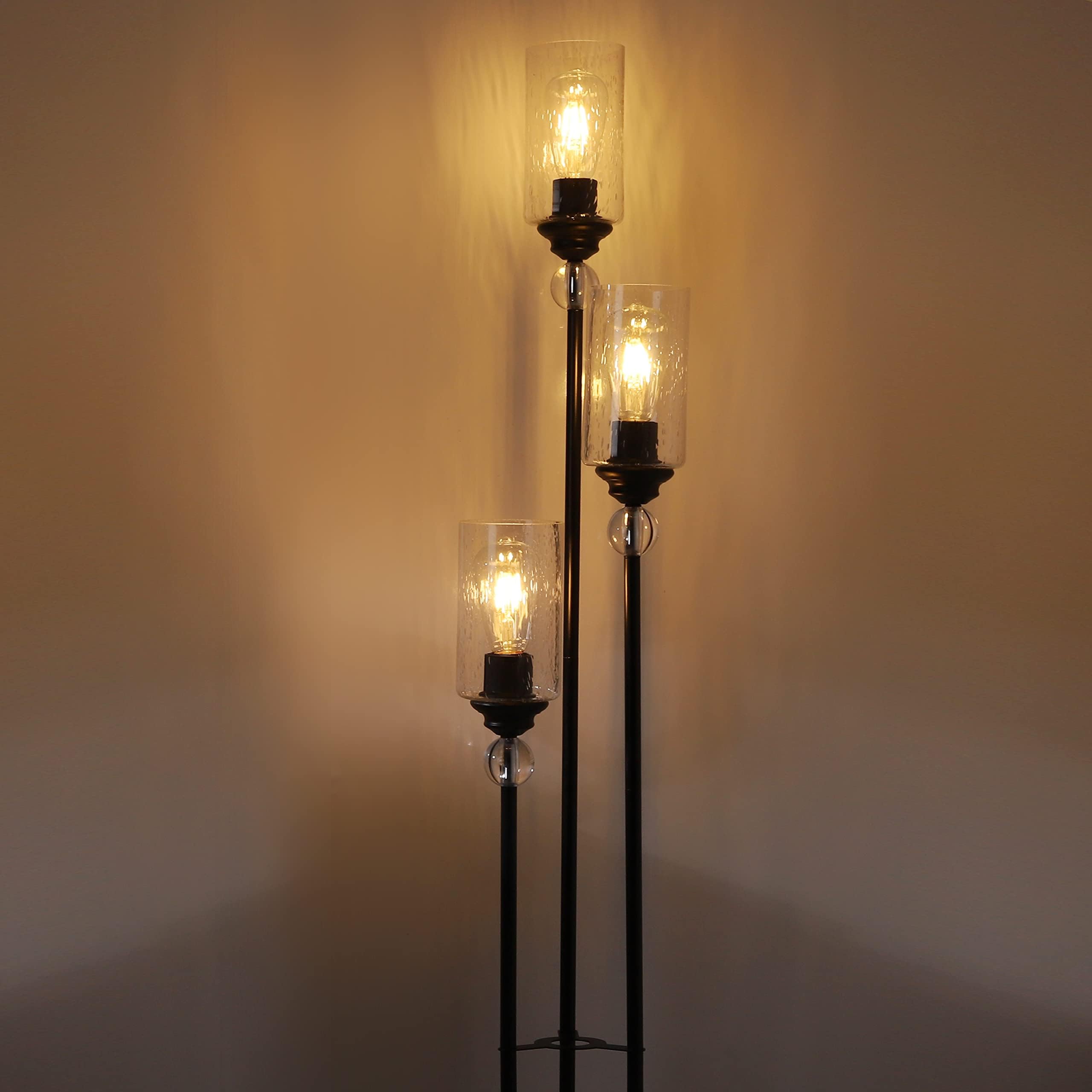 TOCHIC 3-Light Modern Floor Lamp with Glass Shade - 67