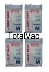 Hoover Type M Vacuum Cleaner Bags - 12 Pack Replacement Bags for Hoover Type M Vacuums | Compatible with Hoover Type M Upright & Canister Vacuums | Ideal for Home Cleaning, Pet Hair Removal & Allergen Control
