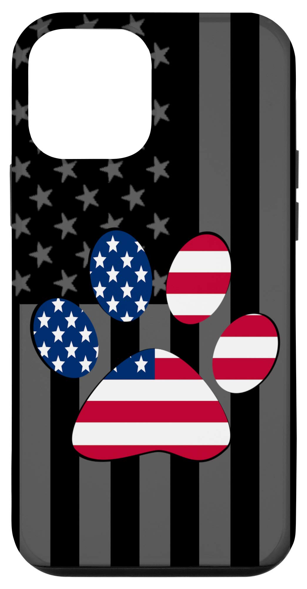 iPhone 12 Mini Cute Dog Paws Phone Case with American Flag Design - Perfect Gift for Dog Lovers, Protective Cover for Everyday Use, Work, and Travel