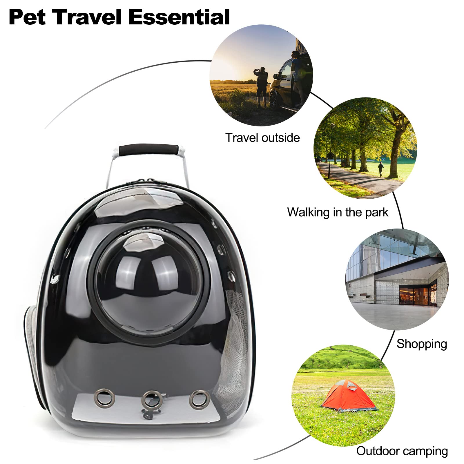 Expandable Clear Cat Backpack Carrier - Ventilated Space Capsule Pet Travel Backpack for Small Dogs & Cats | Portable Puppy Carrier for Hiking, Camping, Airplane & Outdoor Adventures (Pink)