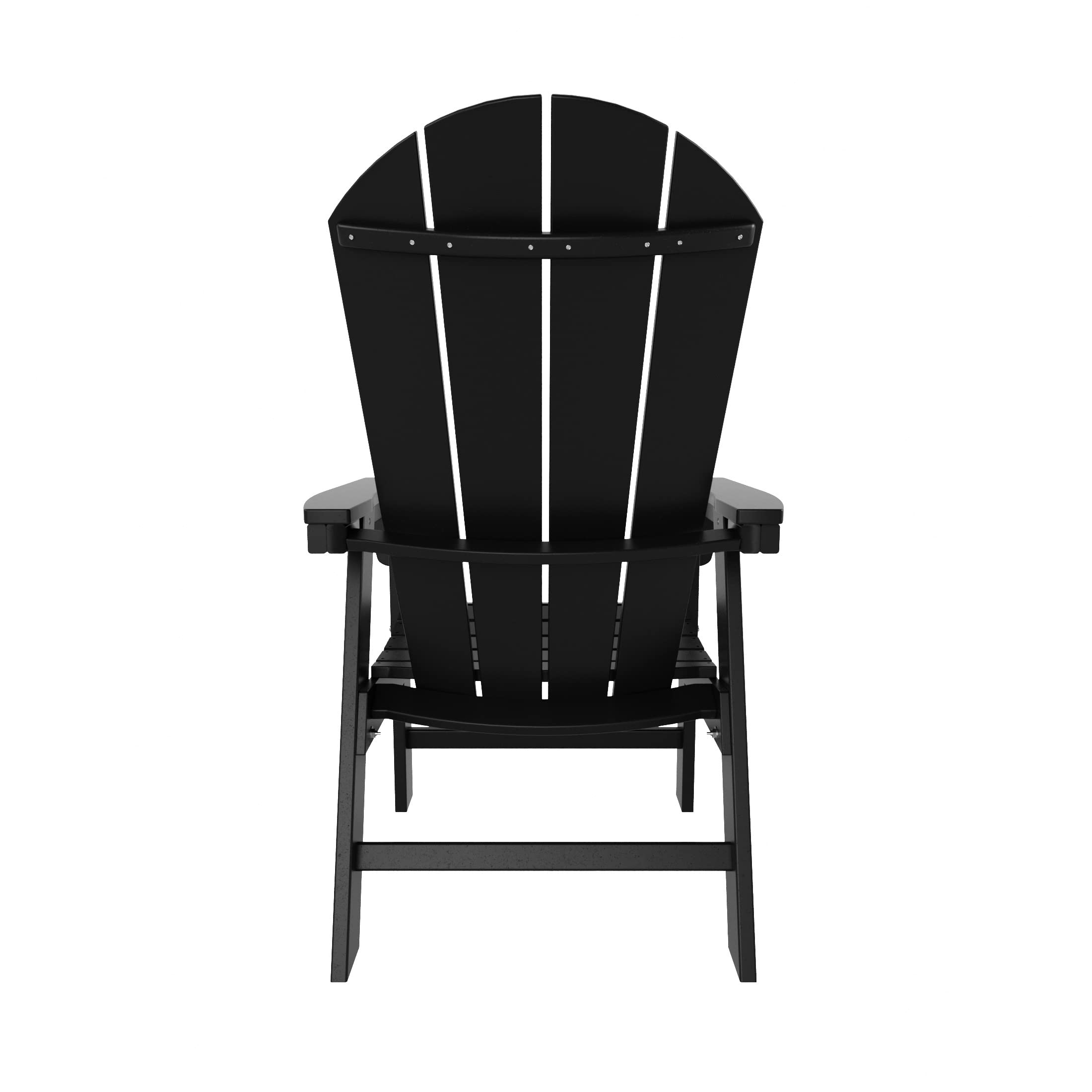 **Classic Black Adirondack Dining Chair - Traditional Retro Outdoor Lounger Seat for Patio, Poolside, Backyard & Garden - Durable Aesthetic Outdoor Furniture for Relaxing & Dining Al Fresco**