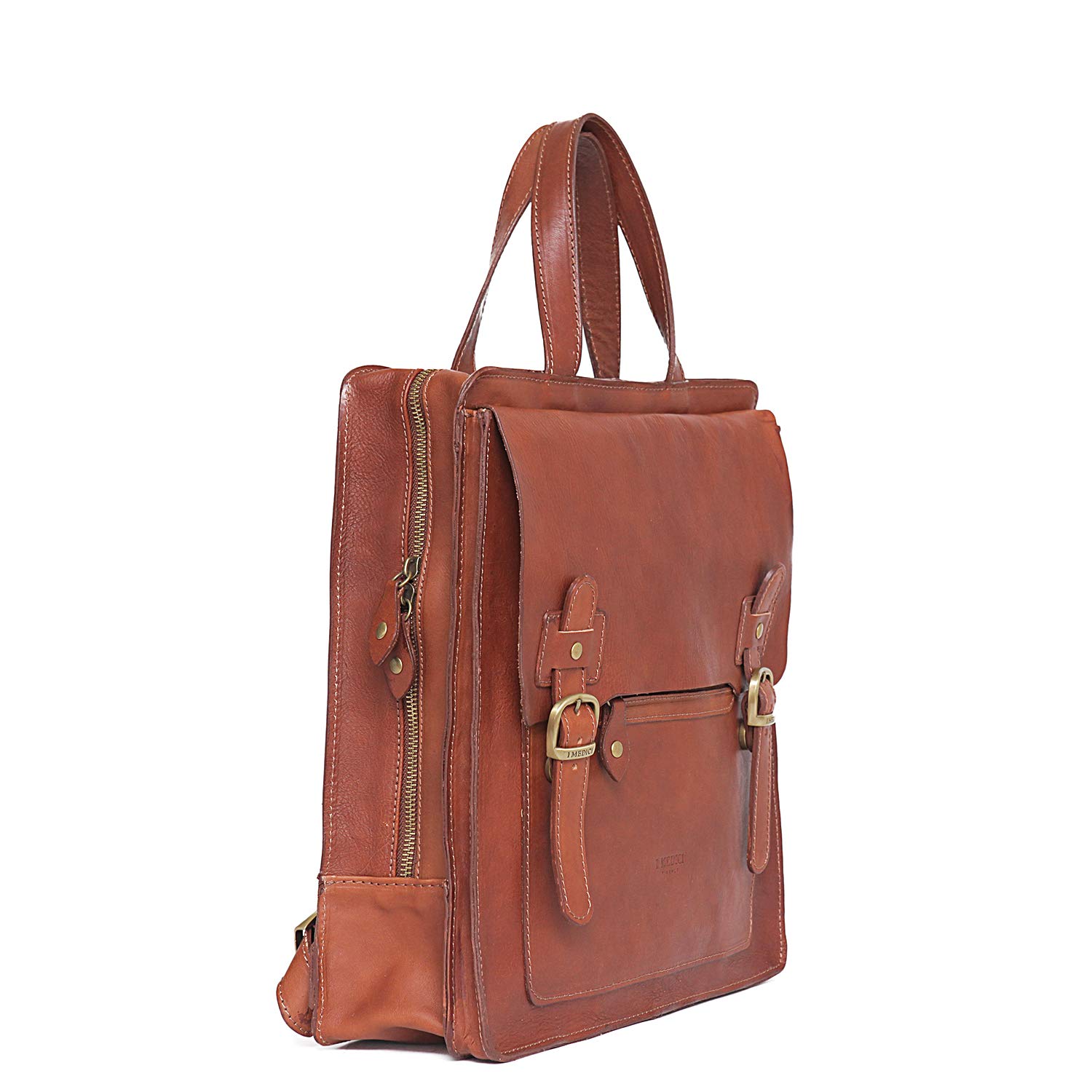 Stylish Treviso Vertical Backpack Briefcase in Brown - Water-Resistant Laptop Bag for Work, Travel & Commuting