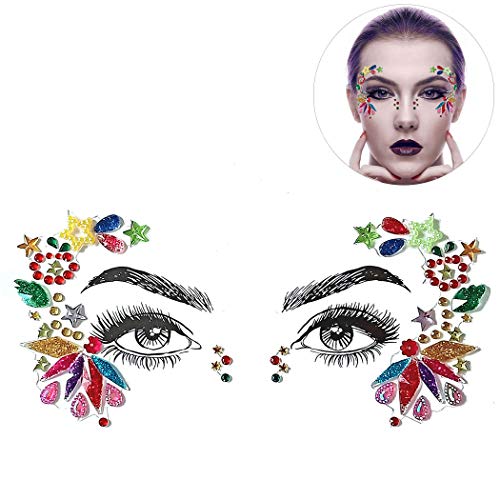 Zoylink Body Gem Rhinestone - Removable Face & Body Jewels for Christmas, Halloween, Parties & Festivals - Self-Adhesive Glitter Gems for Face, Nails & Costume Decor