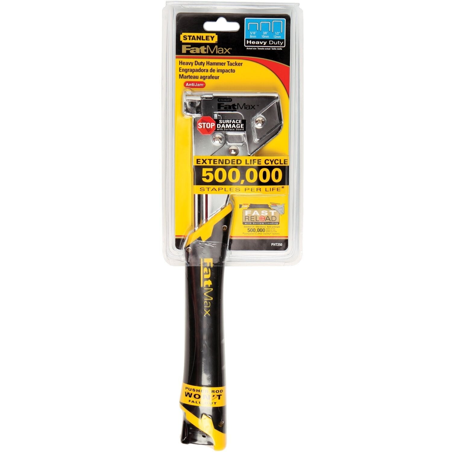 Stanley PHT250C FATMAX® Hammer Tacker - Heavy Duty Staple Gun for Carpentry, Roofing & DIY Projects - Ideal for Construction, Upholstery and Home Repairs