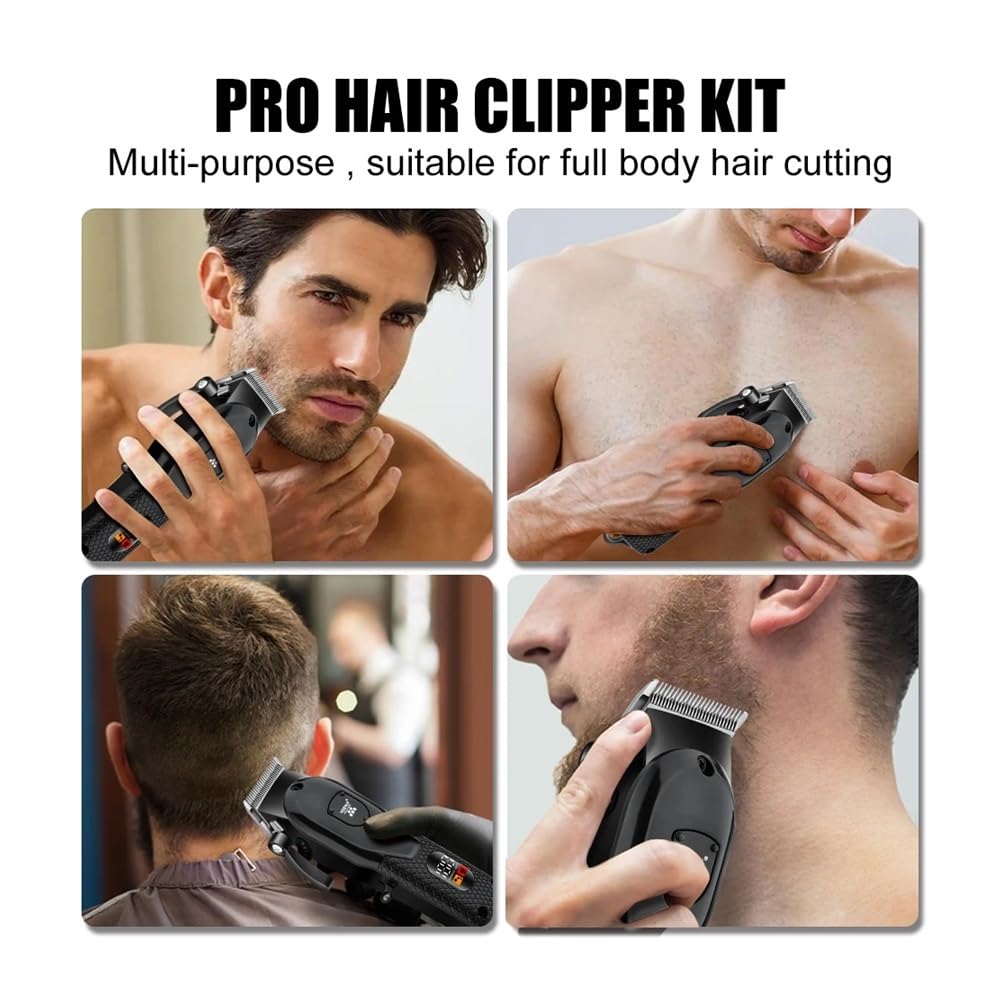 Professional HYN-212 Electric Hair Clipper & Trimmer for Men - Barber Shop Quality Hair Cutting Machine with Scissors Push Design | Perfect for Home Grooming & Salon Styling