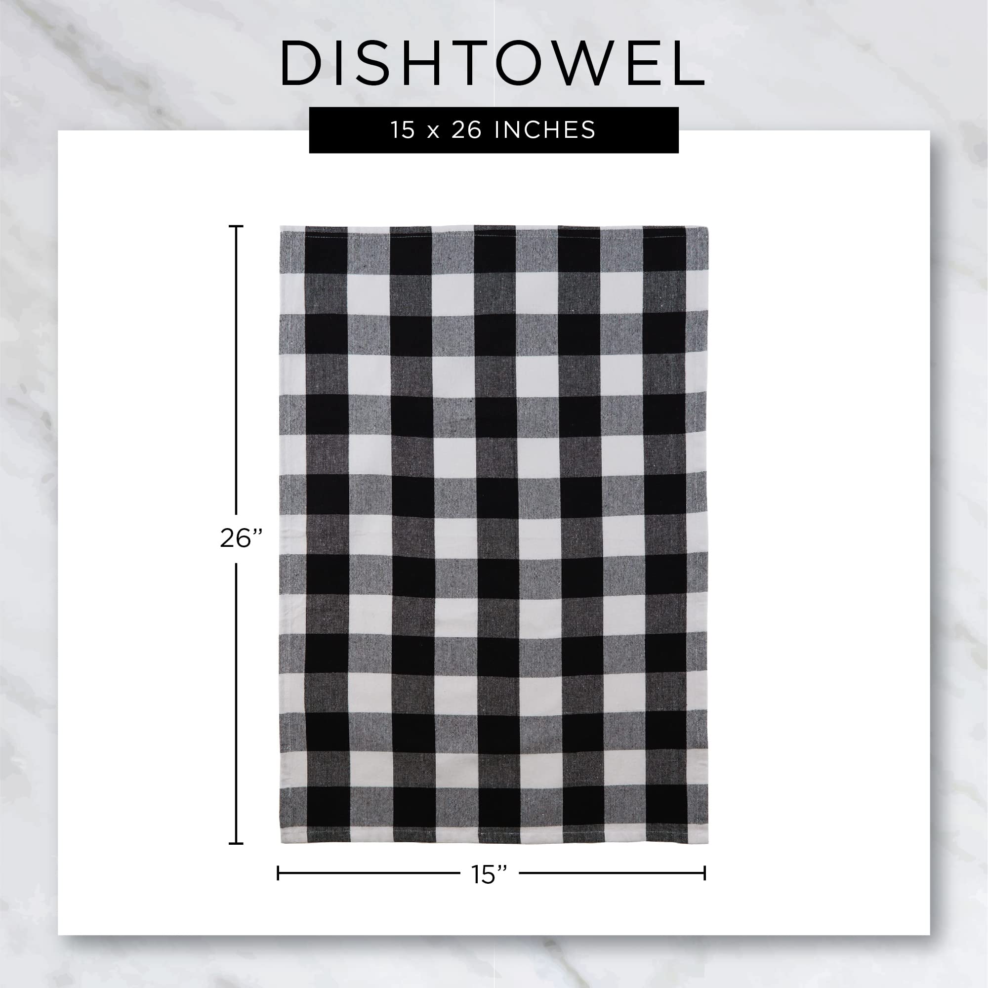 DII Basic Terry Collection Waffle Dishtowel Set - 4-Piece 15x26 Inch Kitchen Towels in Solid Dark Green | Absorbent & Durable for Dish Drying, Hand Wiping & Kitchen Cleaning