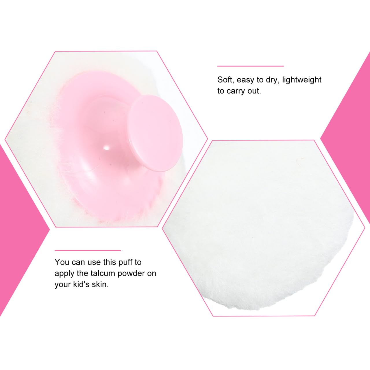 EXCEART 4Pcs Baby Talcum Powder Puff with Short Handles - Large Round Velour Body Powder Puff for Smooth Loose Powder Application | Makeup & Cosmetic Sponge for Babies, Kids & Adults | Perfect for Daily Skincare, Post-Bath Use & Gentle Makeup Blending