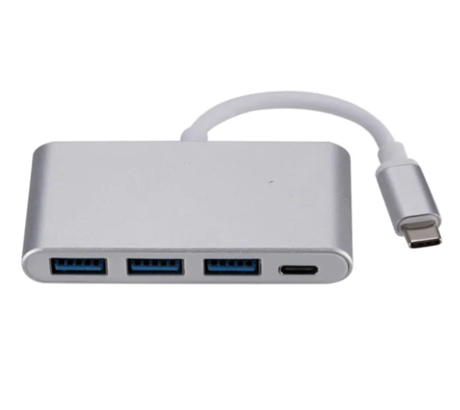 USB C to 3 USB 3.0 and Type C Adapter - High-Speed Data Transfer Hub for MacBook, iPad, Laptop & Smartphones - Perfect for Home Office, Travel & Multi-Device Charging