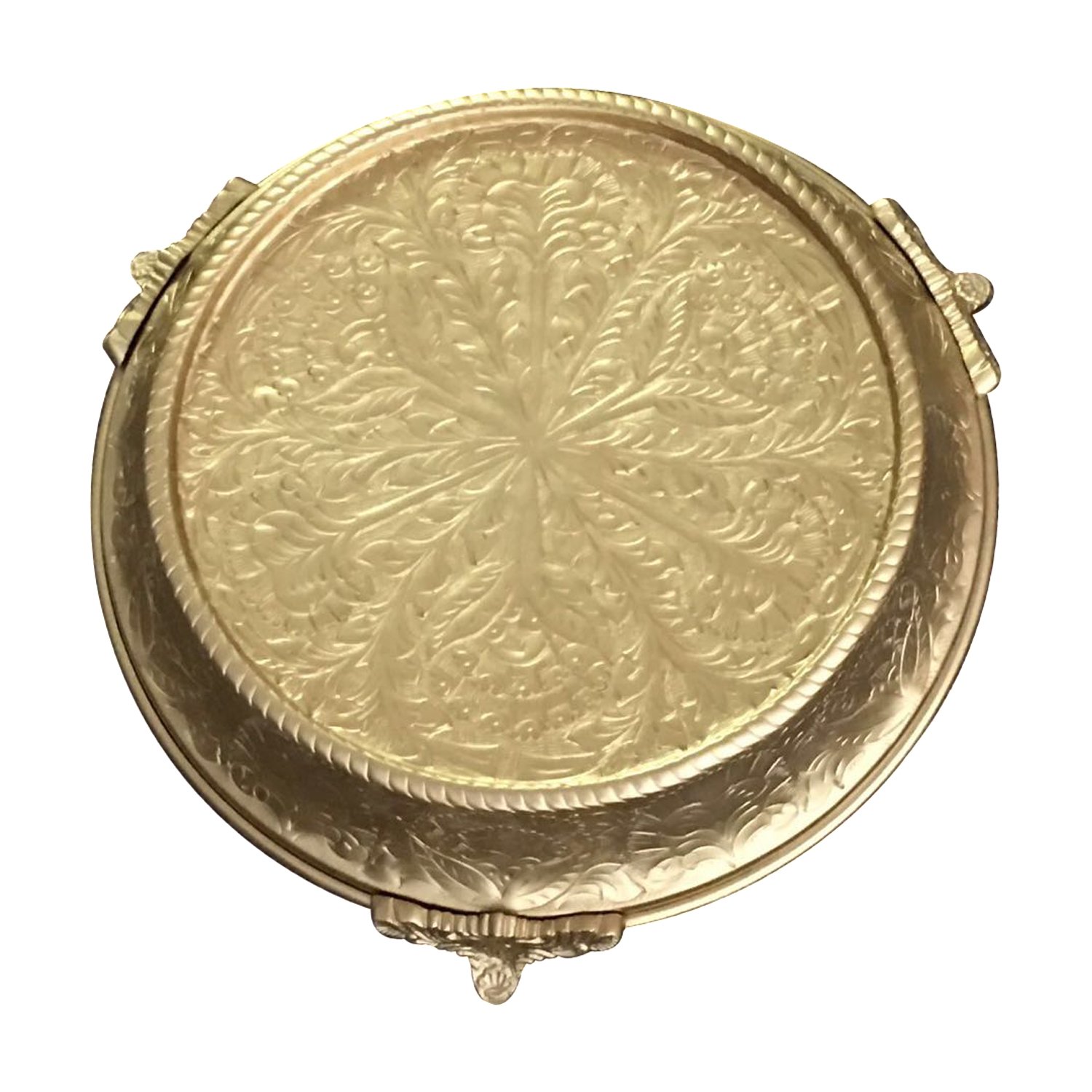 GiftBay 14 Inch Round Tapered Gold Wedding Cake Stand - Handcrafted Embossed Metal Base for Elegant Wedding, Anniversary & Birthday Cakes - Perfect for Tiered Dessert Displays & Special Occasion Centerpieces