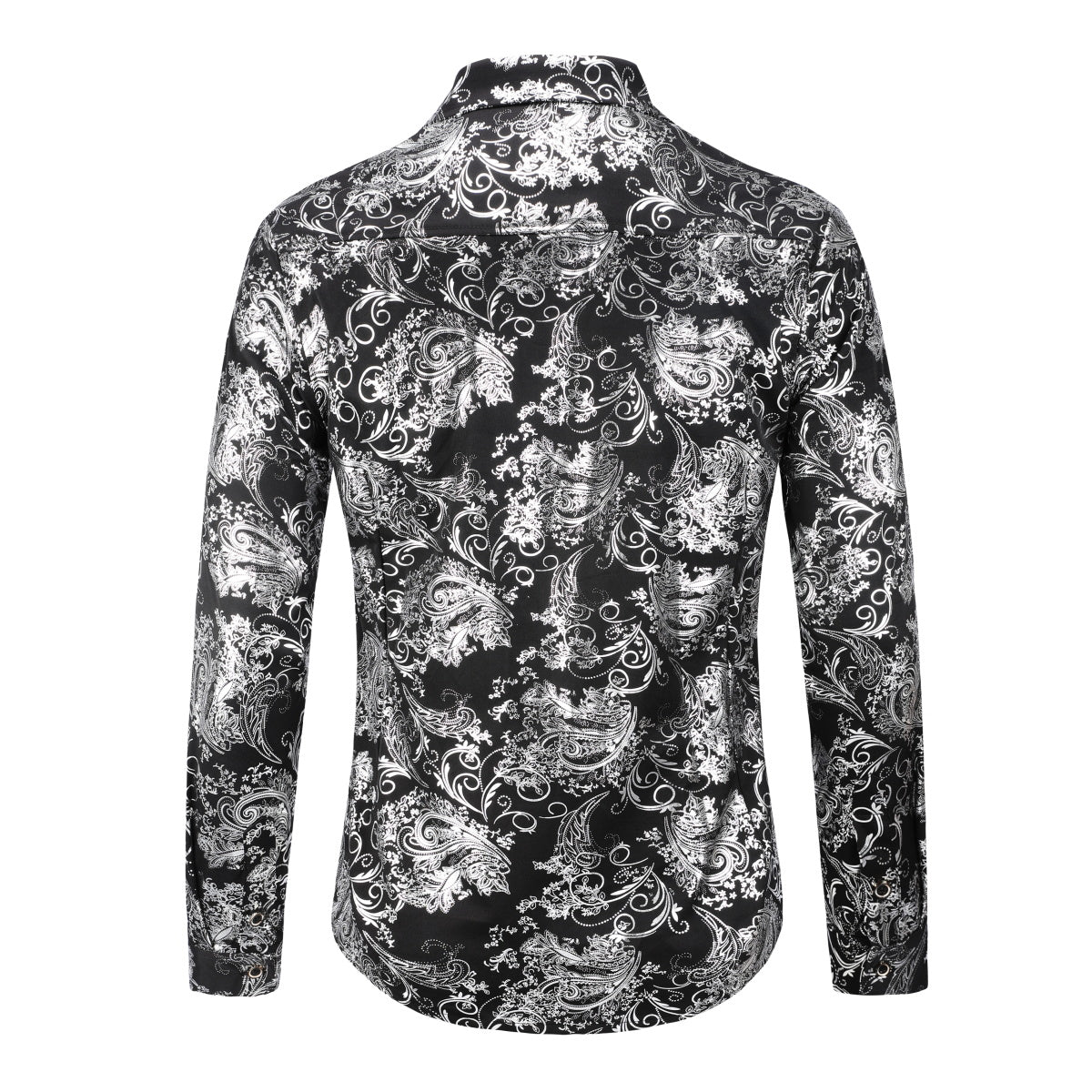 Men's Floral Long Sleeve Casual Shirt in Silver - Perfect for Spring Outfits, Date Nights & Office Wear
