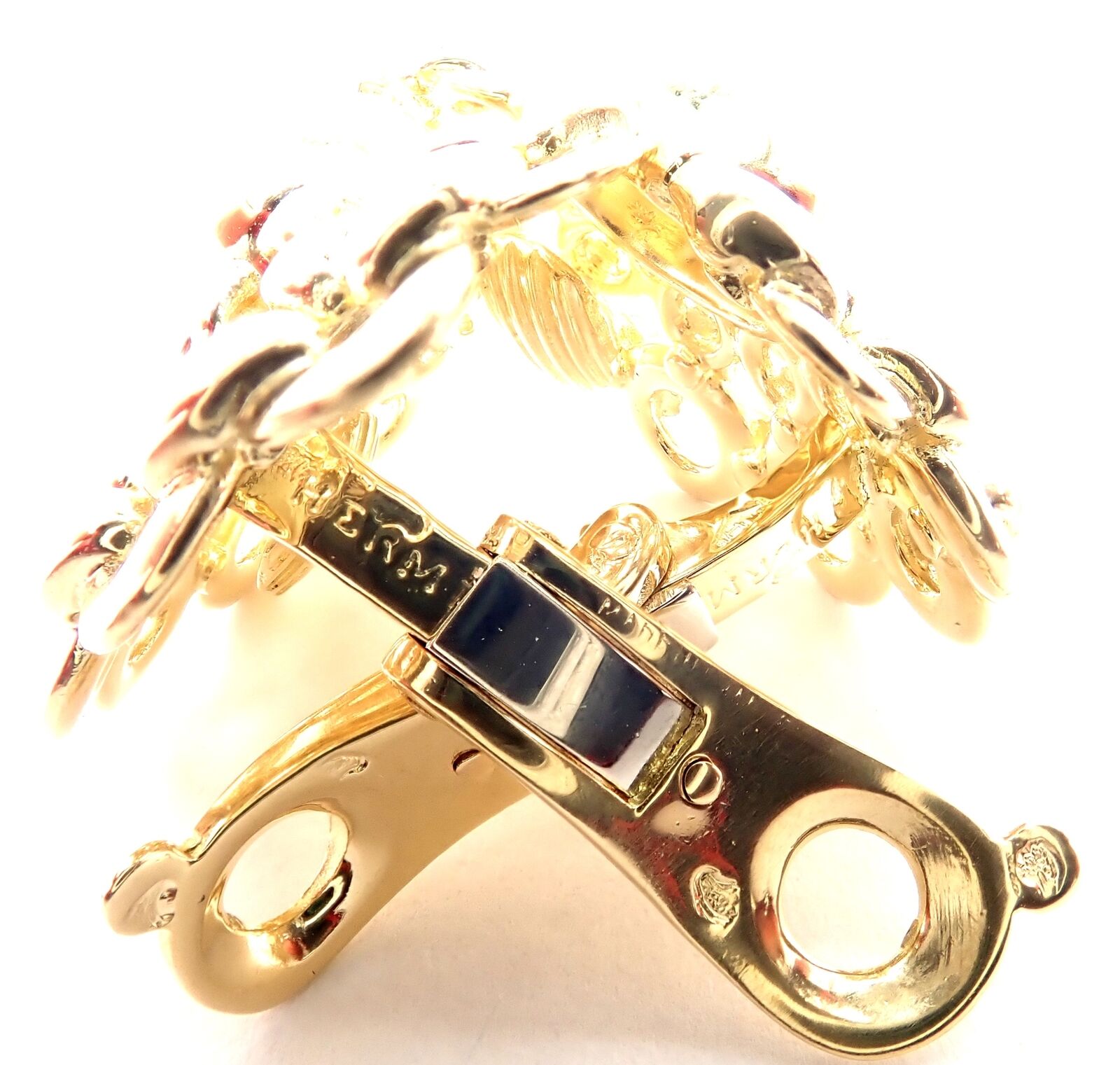 Authentic Vintage Hermes 18K Yellow Gold Large Hoop Earrings - Luxury Jewelry for Women, Perfect for Parties, Weddings & Special Occasions