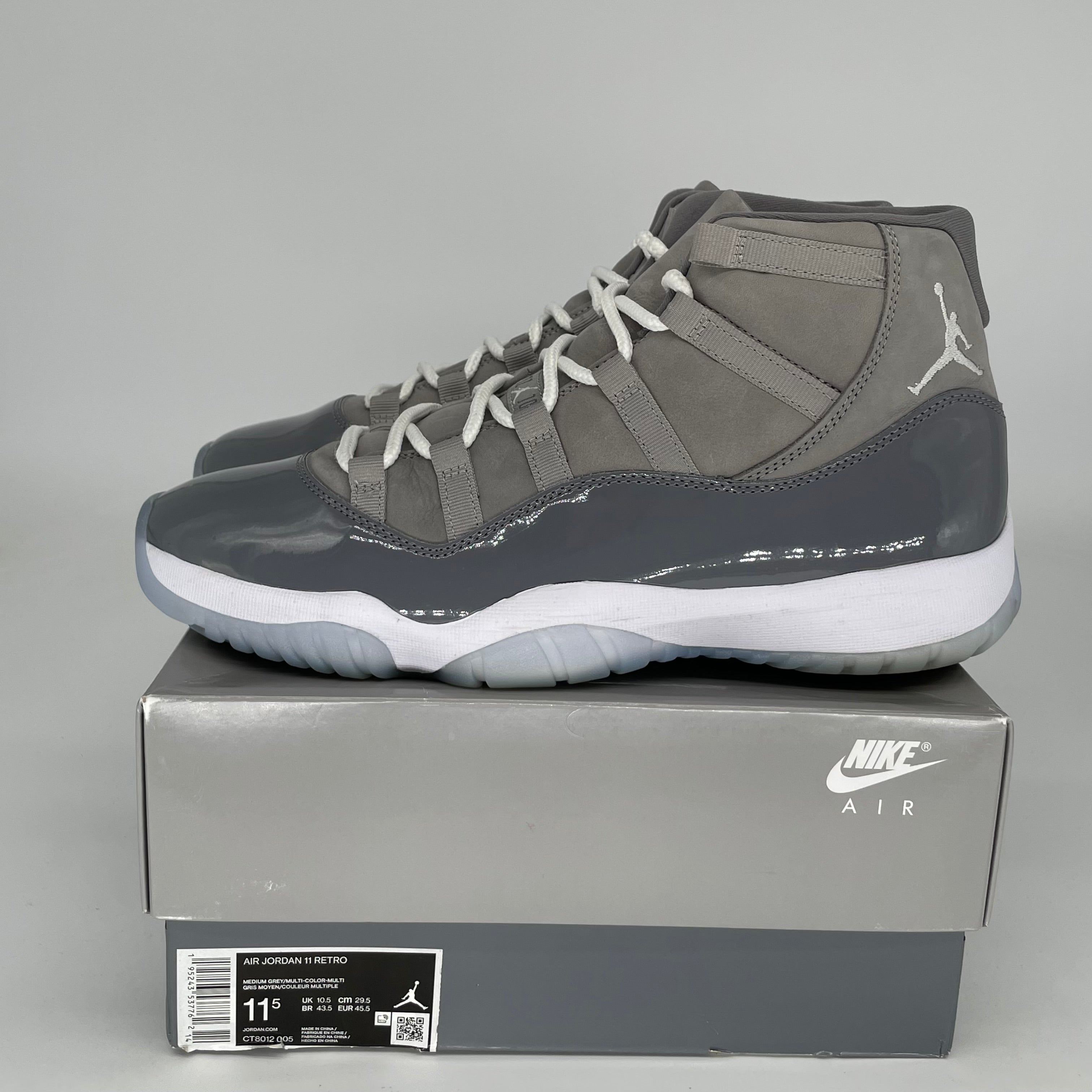 AIR JORDAN 11 COOL GREY Men's Basketball Shoes Size 11.5 - CT8012-005 | Retro Sneakers for Casual Wear & Sports Performance