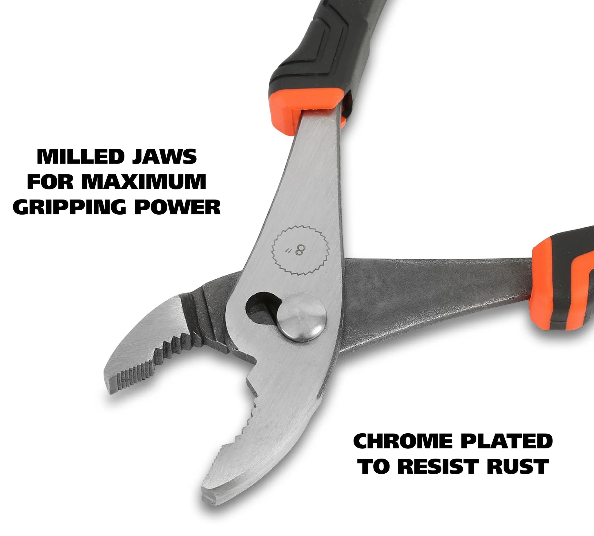 GreatNeck SJ8C 8-Inch Slip Joint Pliers - High-Quality Adjustable Pliers for Plumbing, Automotive & DIY Repairs - Perfect for Home, Garage & Workshop Use